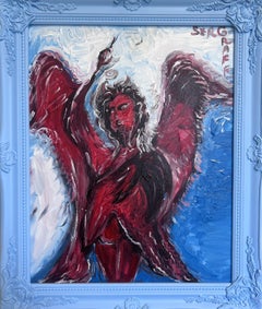 Quadro unico su tela di Serg Graff "Fallen Angel", COA, incorniciato