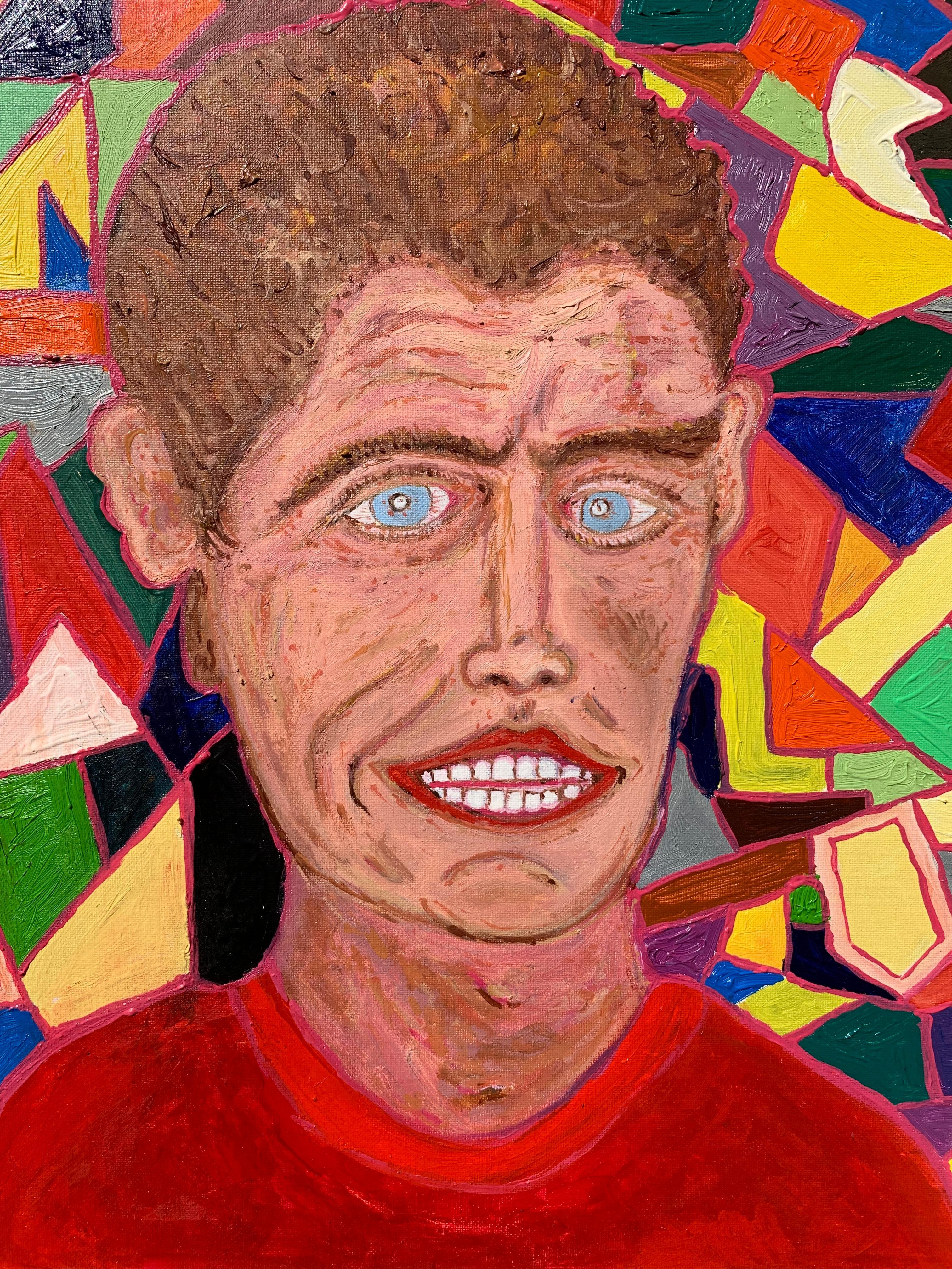 Pintura original sobre lienzo, Autorretrato. o John Kennedy Firmado S. Graff, COA - Painting de Serg Graff