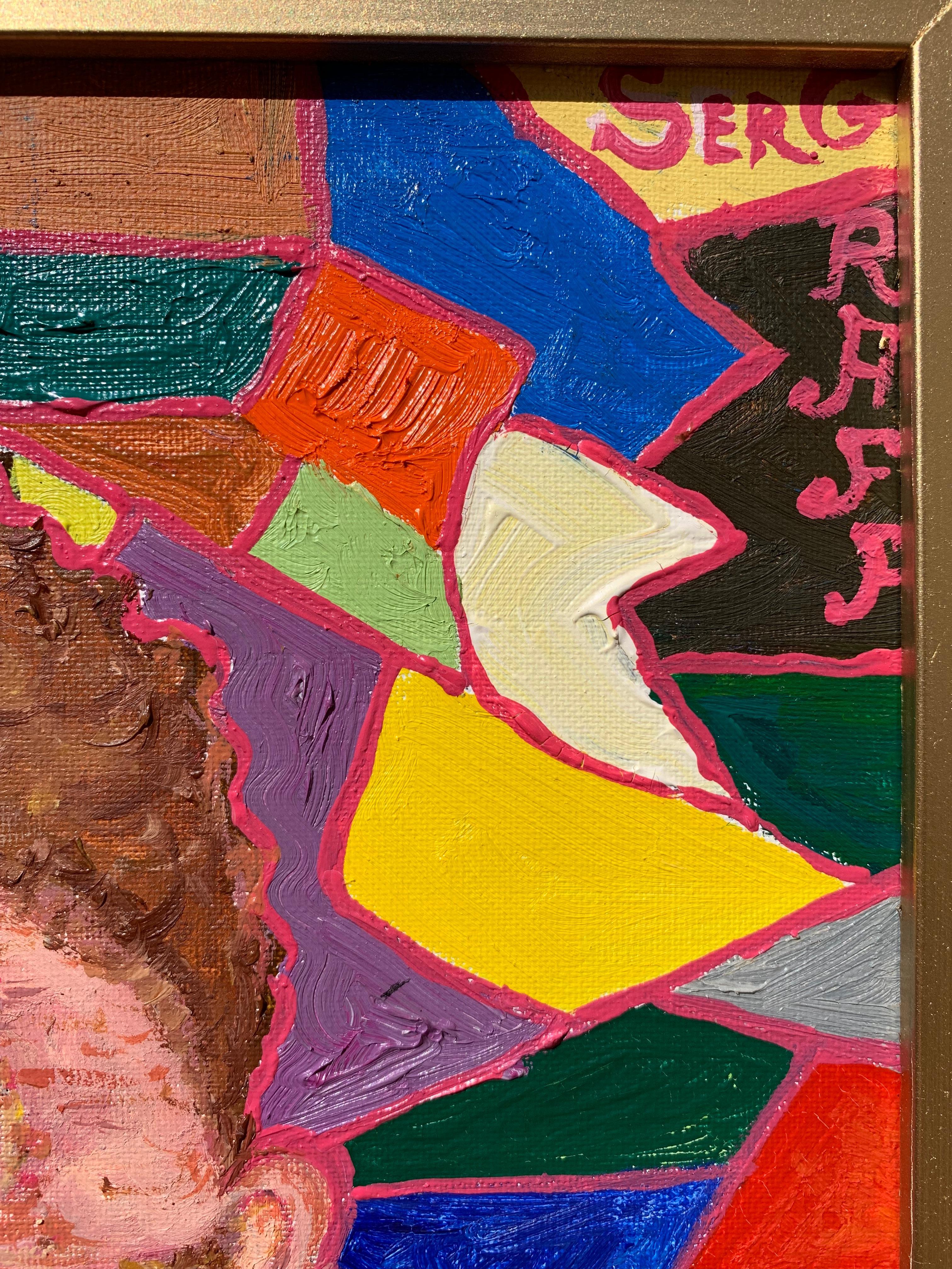 Pintura original sobre lienzo, Autorretrato. o John Kennedy Firmado S. Graff, COA en venta 2