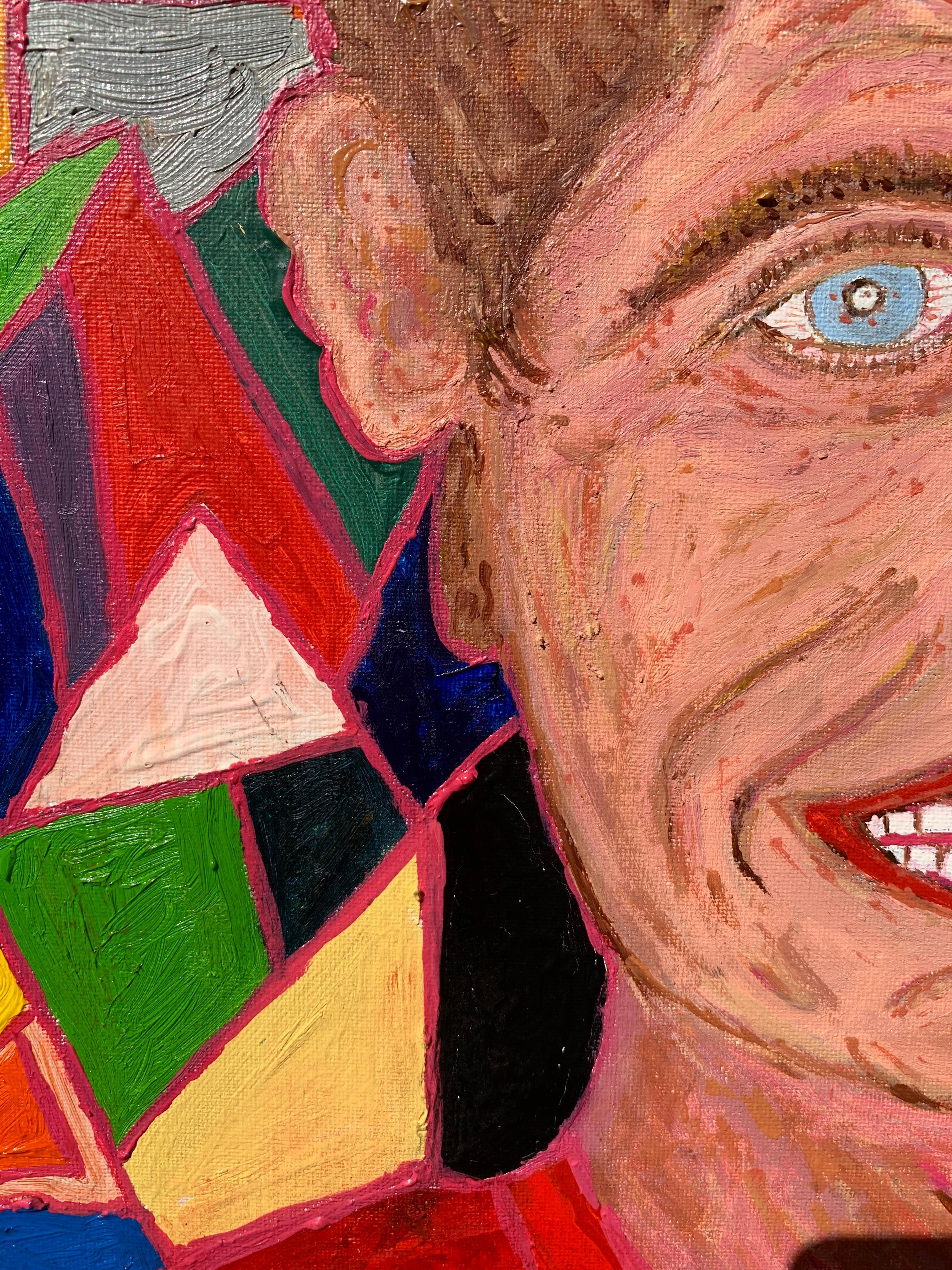 Pintura original sobre lienzo, Autorretrato. o John Kennedy Firmado S. Graff, COA en venta 4