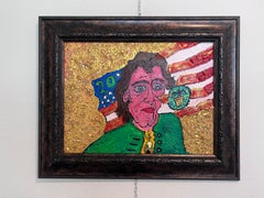 One-of-a-kind Textured painting on board, "Andrew Jackson" by Serg Graff, COA