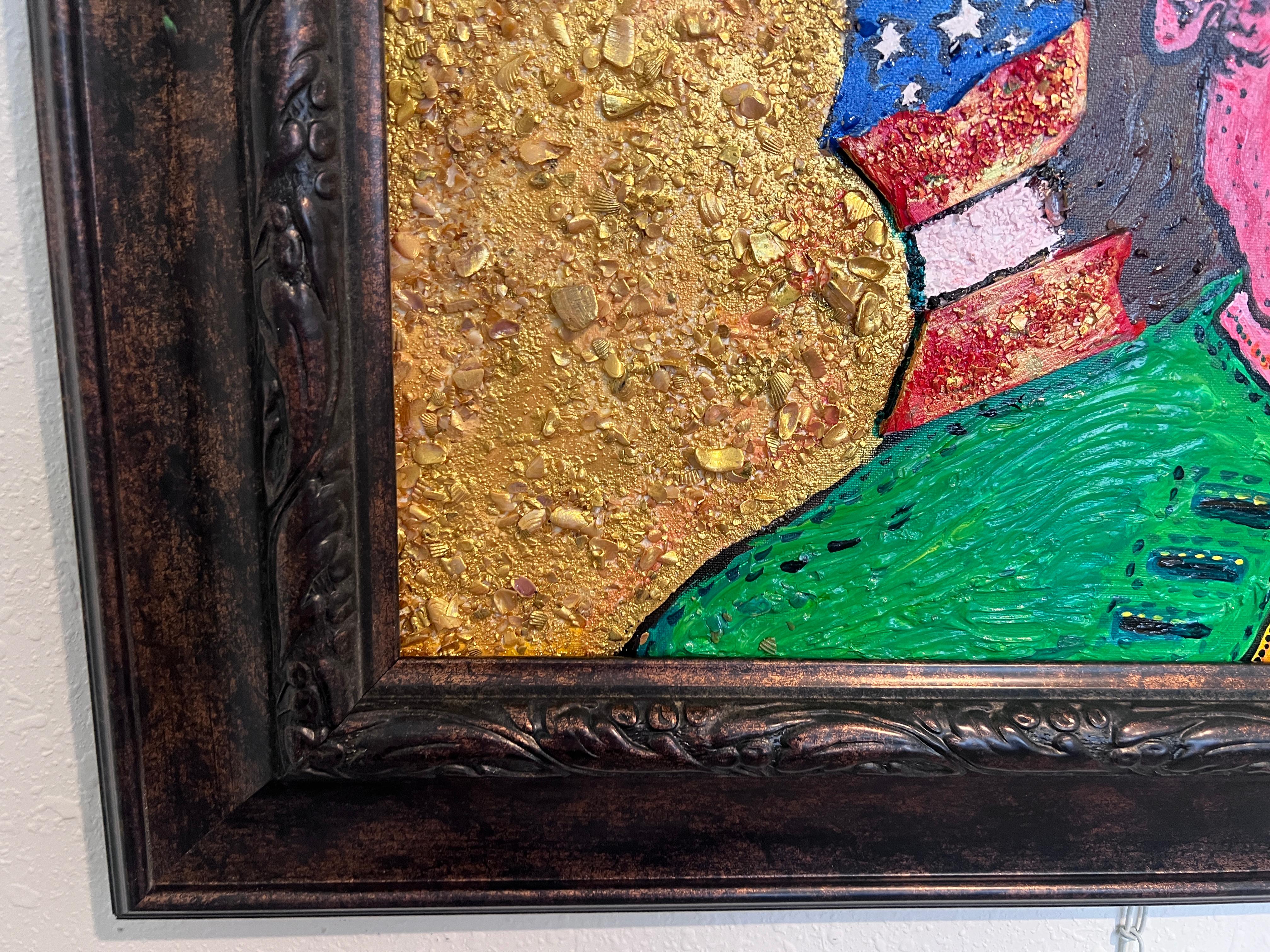 One-of-a-kind Textured painting on board, 