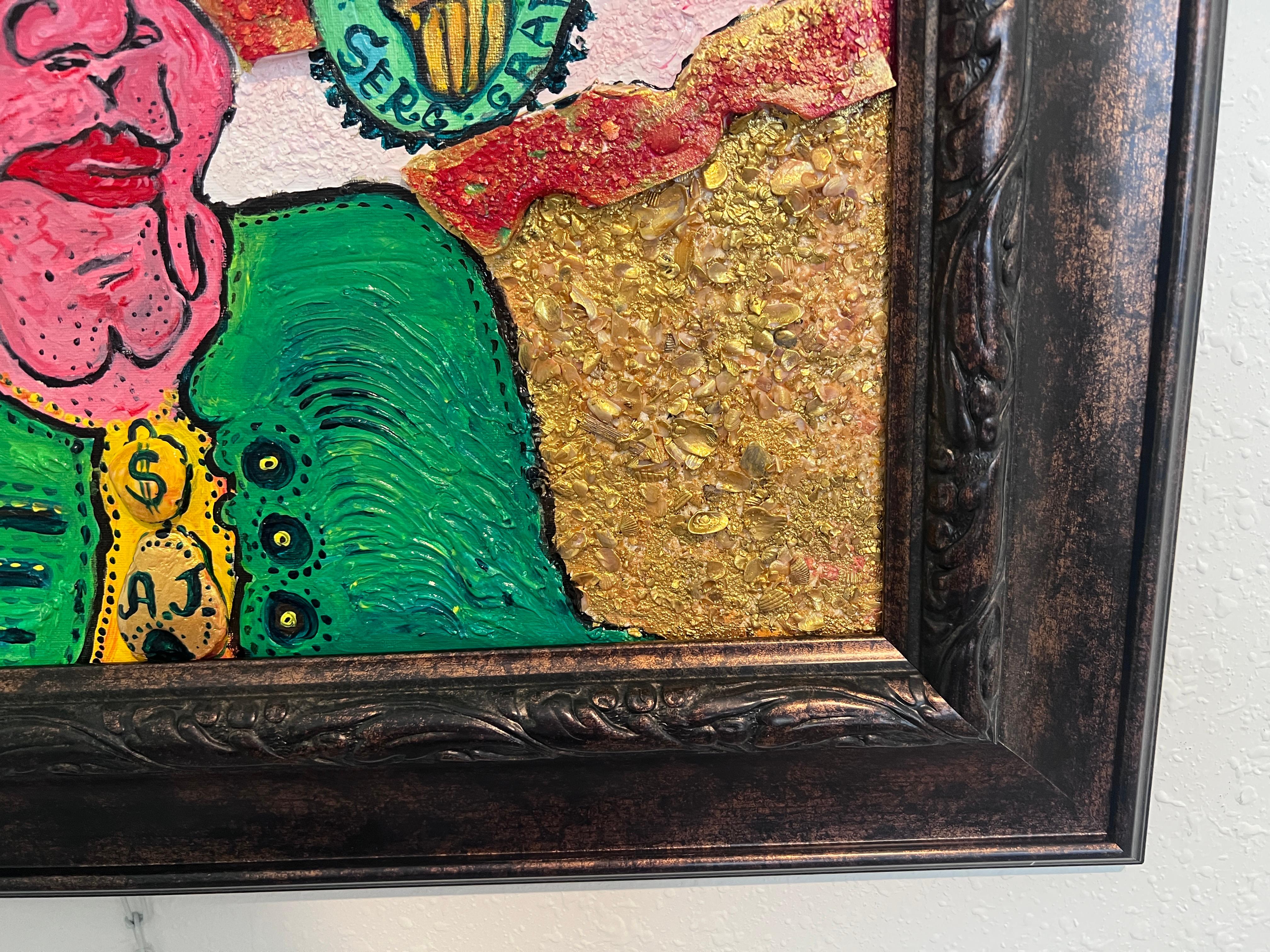 One-of-a-kind Textured painting on board, 