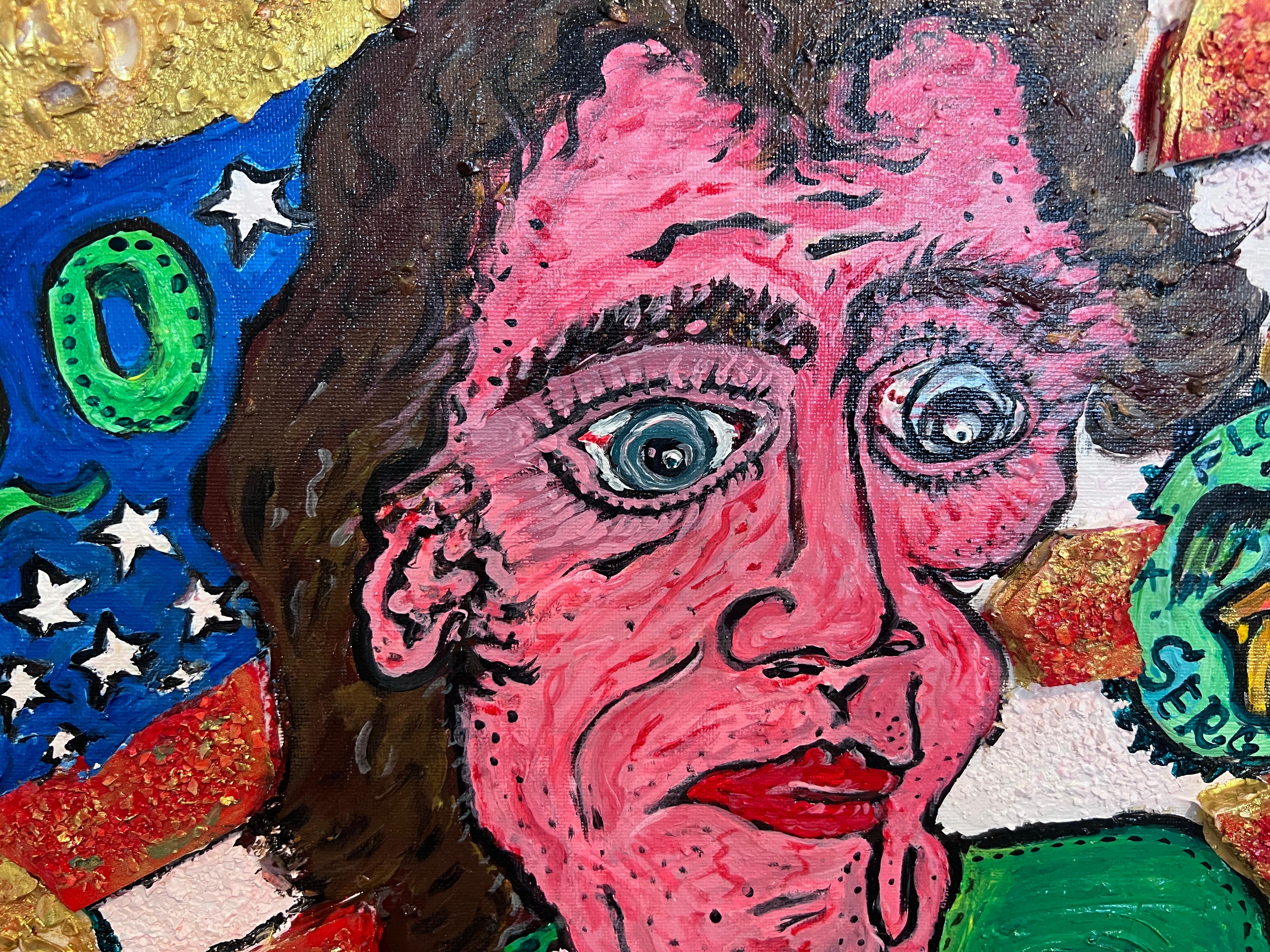 One-of-a-kind Textured painting on board, 