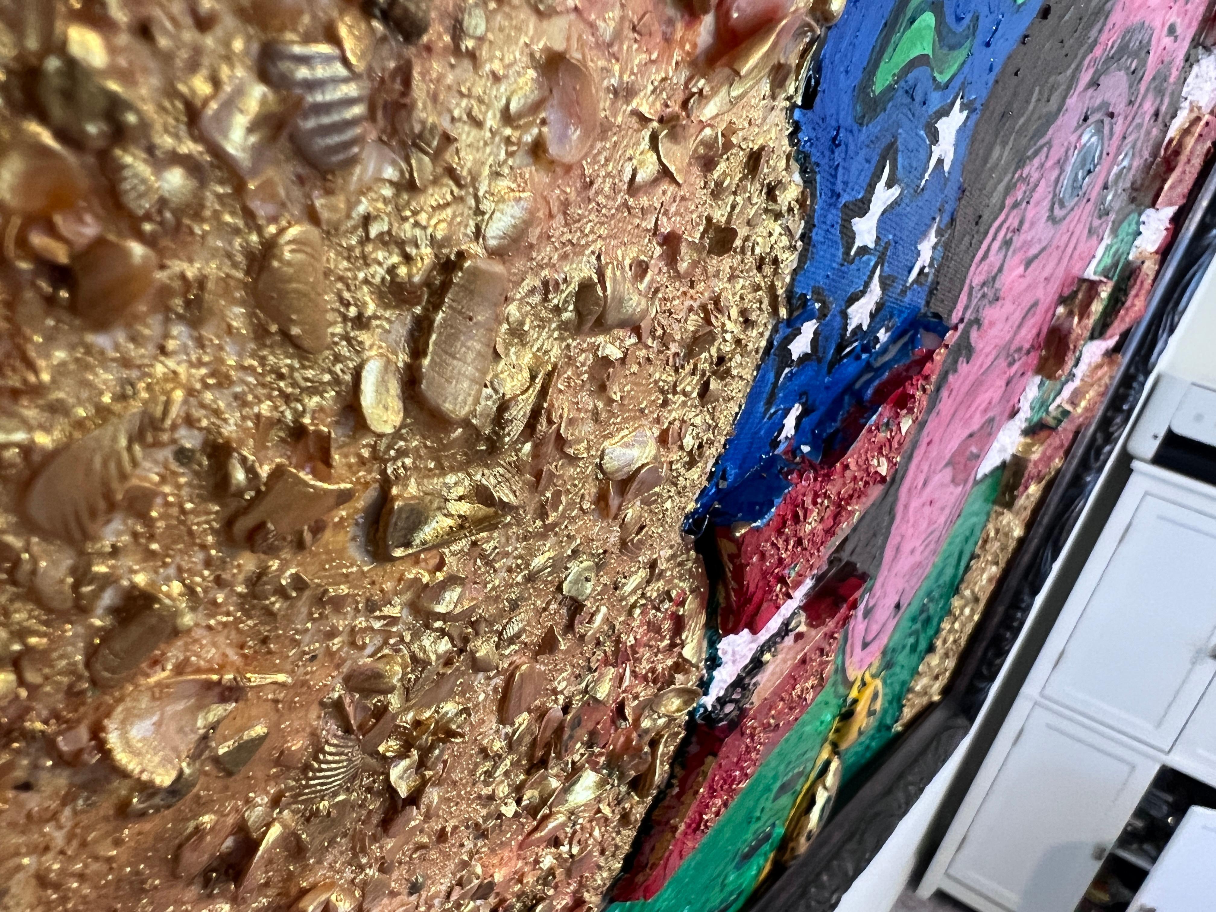 One-of-a-kind Textured painting on board, 