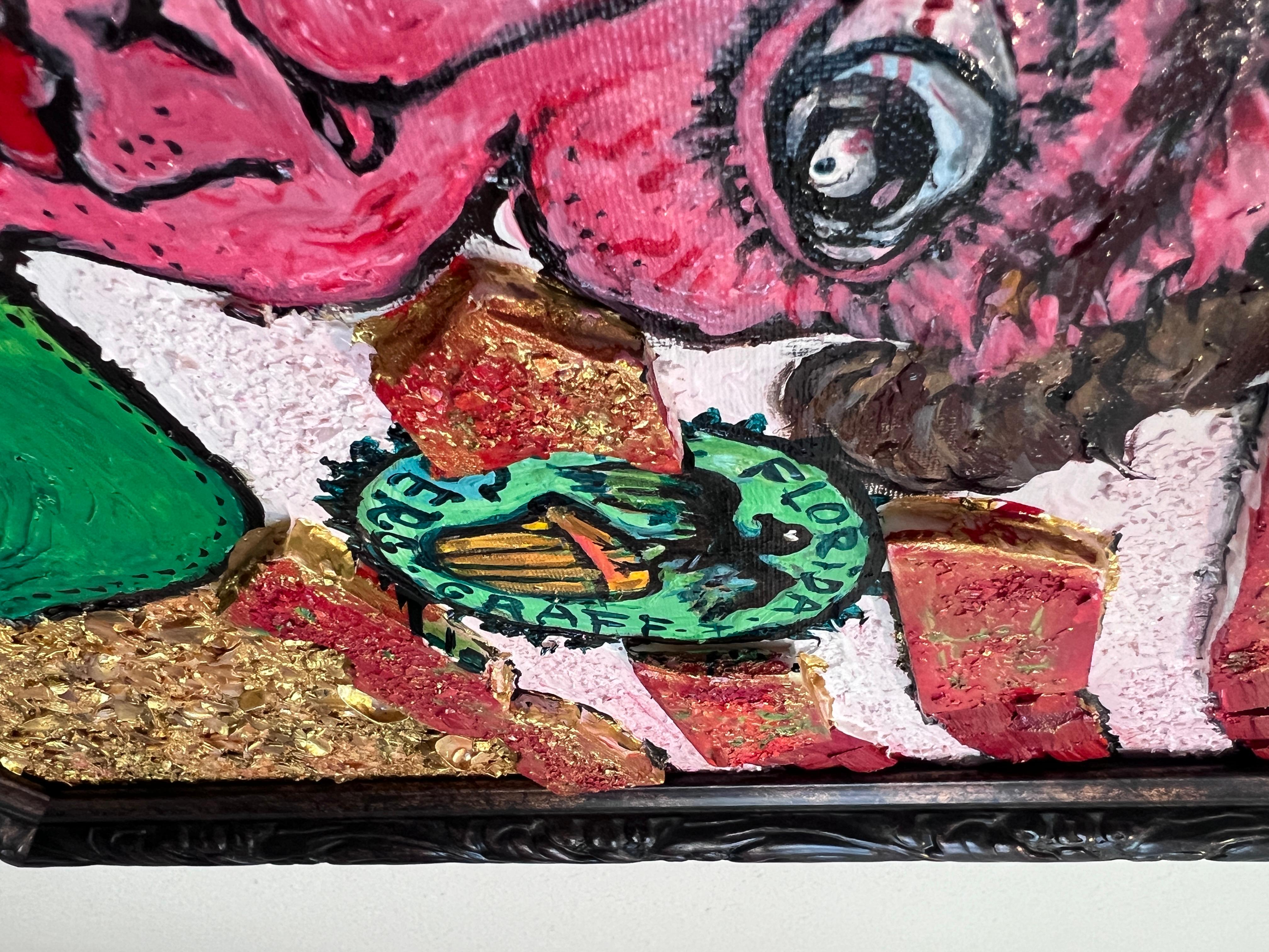One-of-a-kind Textured painting on board, 