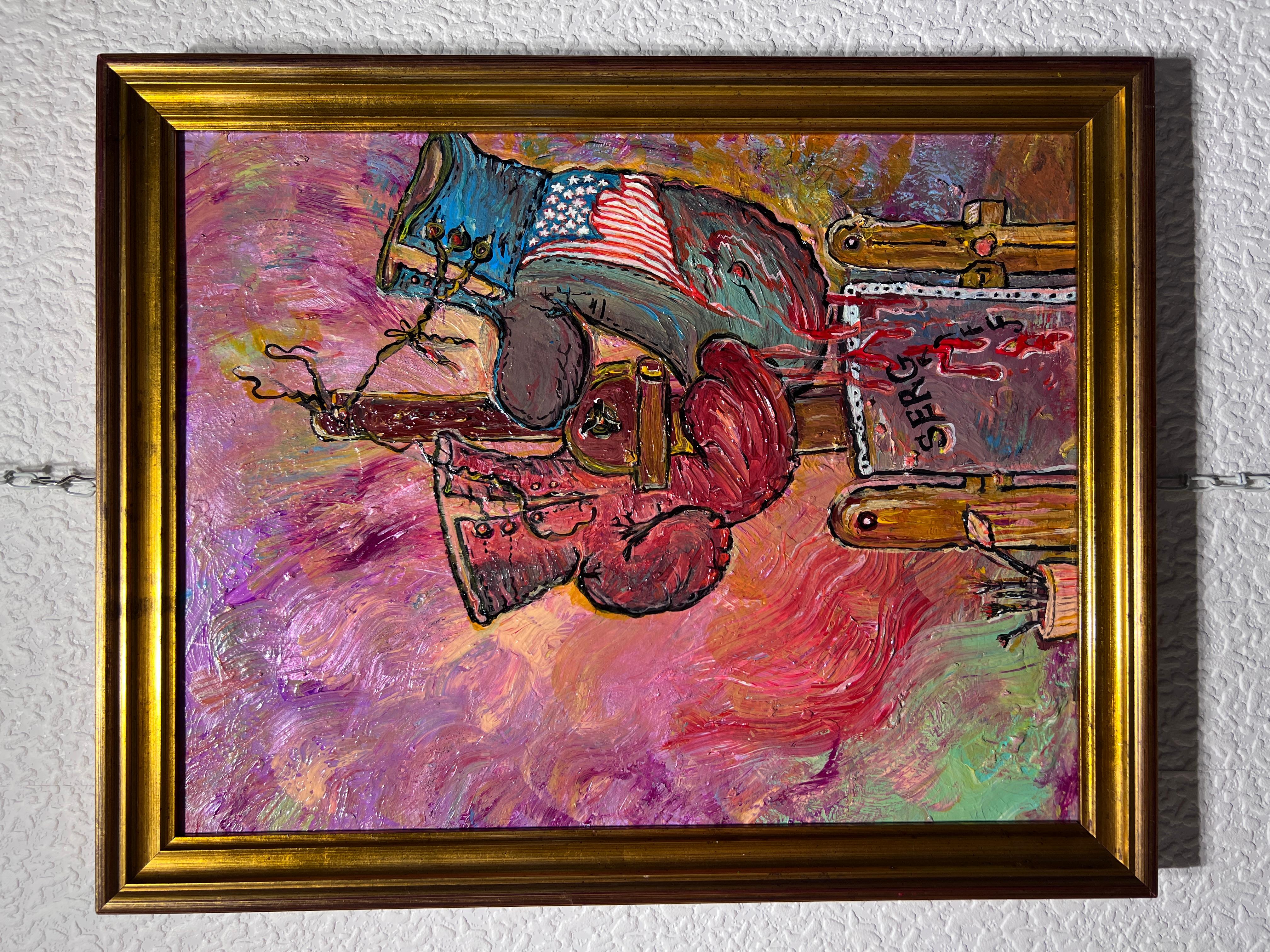 Pintura abstracta original sobre tabla de Serg Graff 