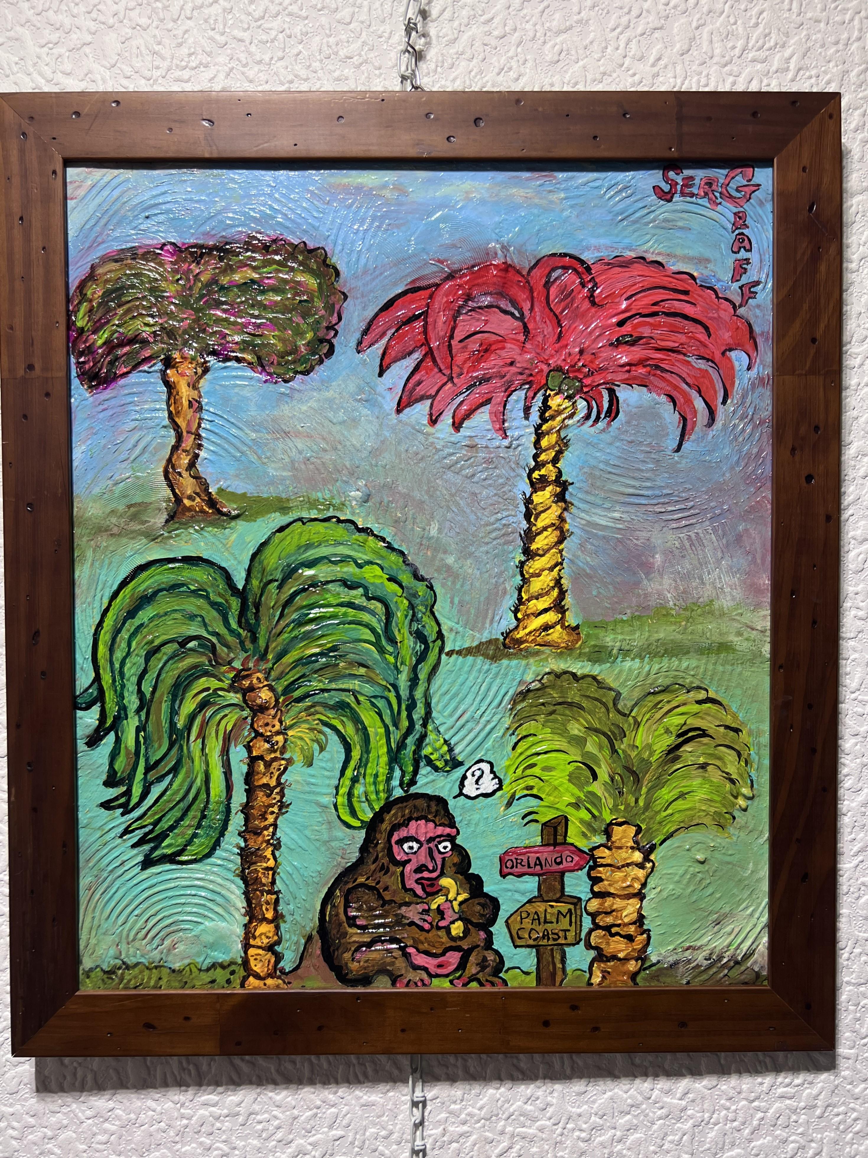 Original Abstract Painting on Board by Serg Graff 