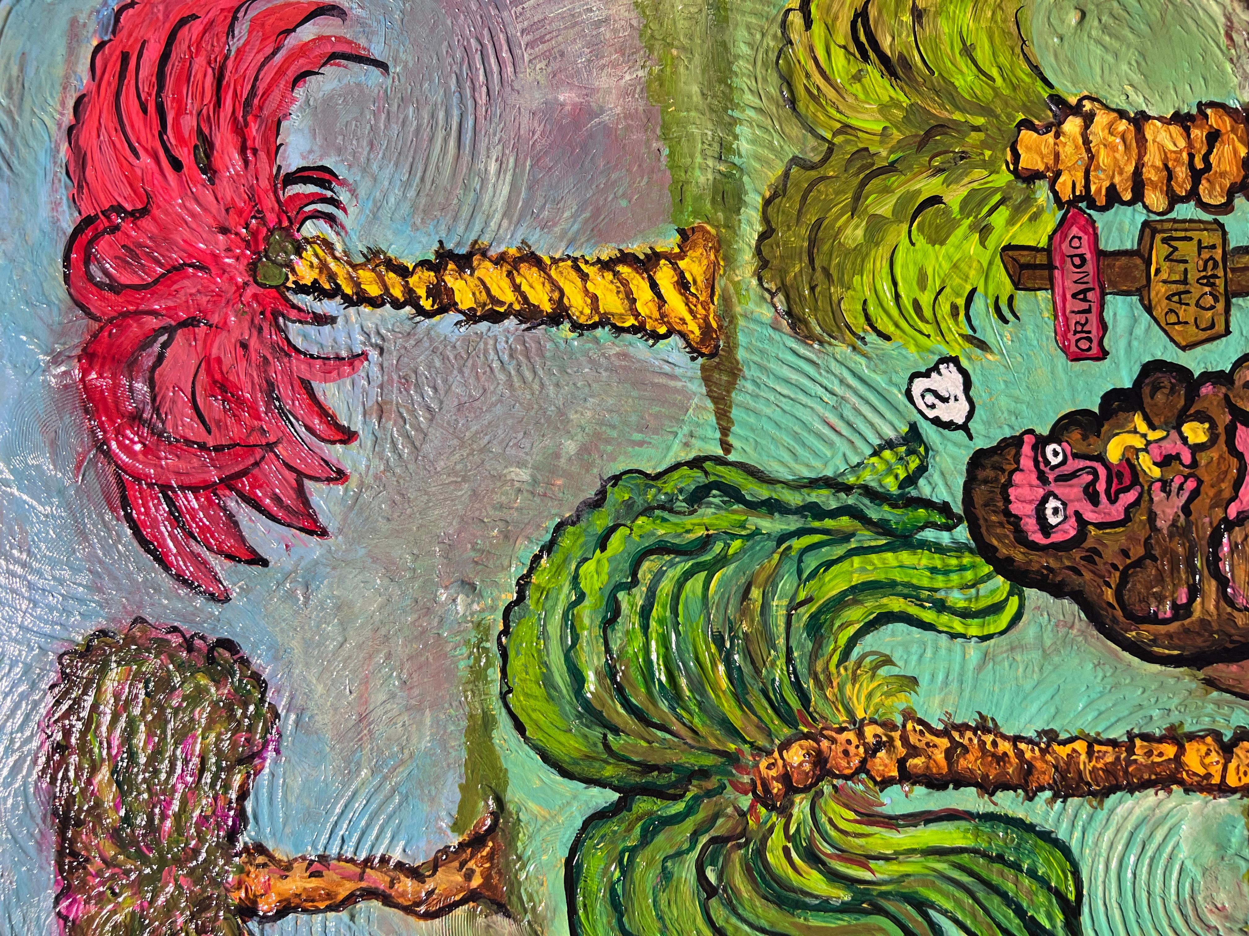 Original Abstract Painting on Board by Serg Graff 