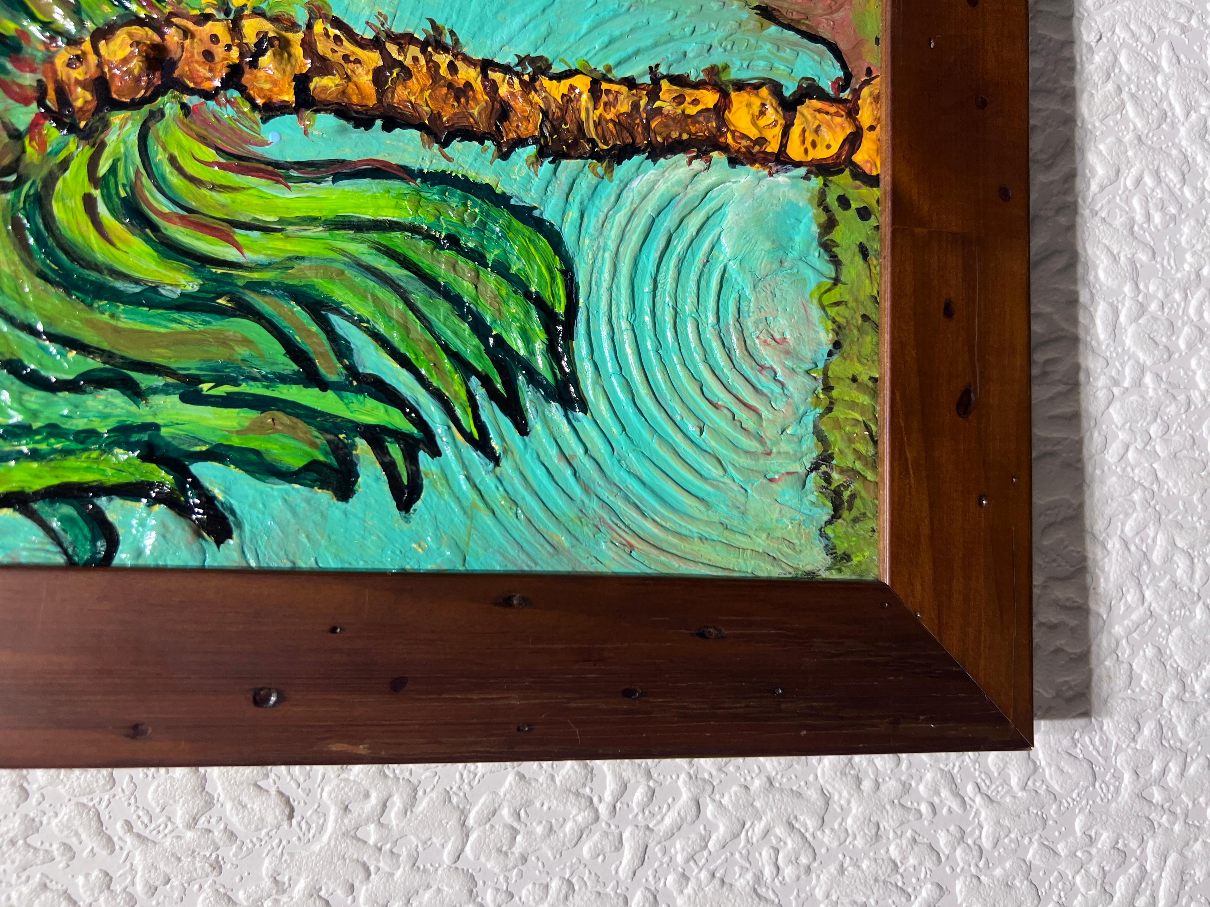 Original Abstract Painting on Board by Serg Graff 