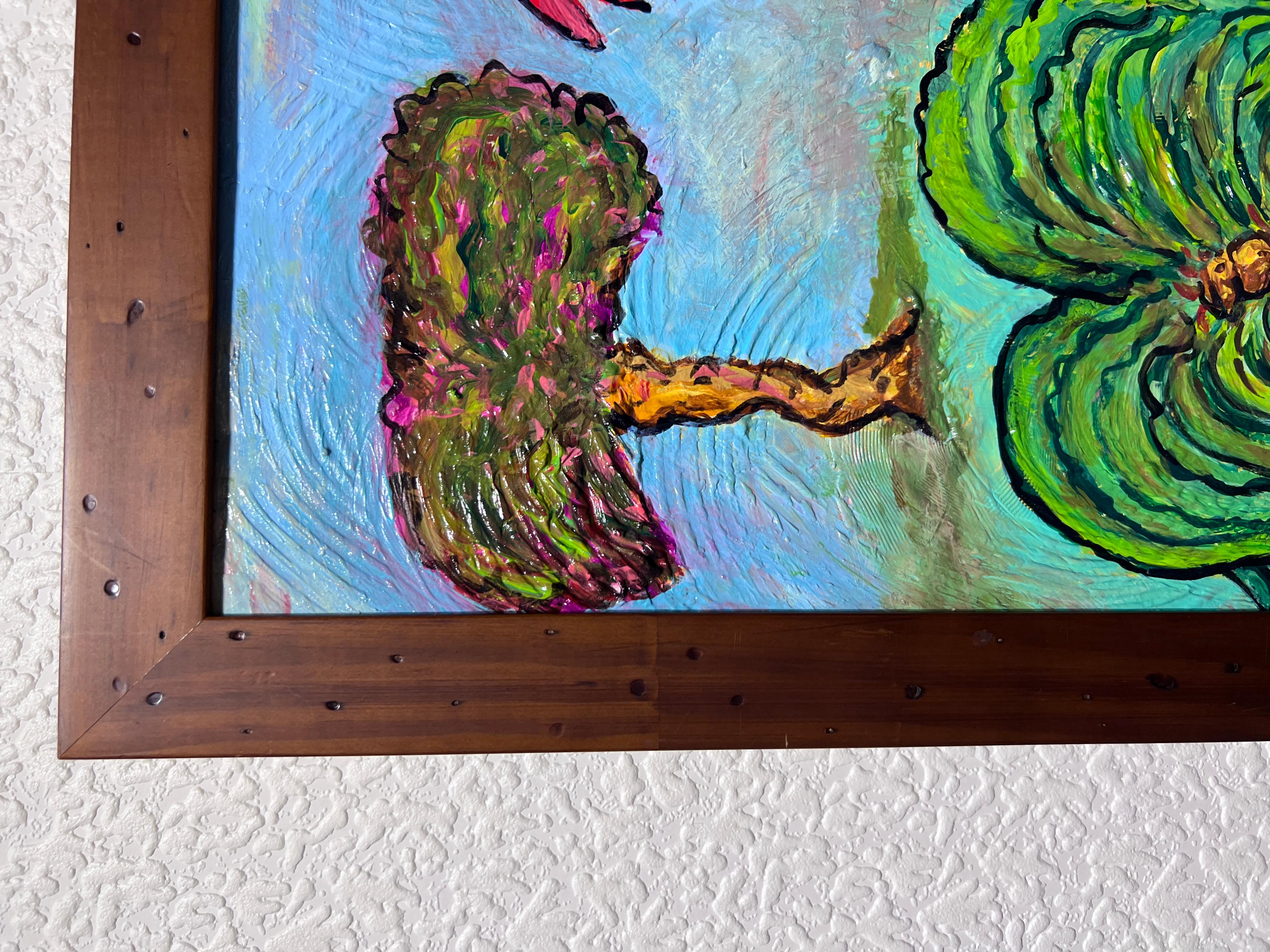 Original Abstract Painting on Board by Serg Graff 