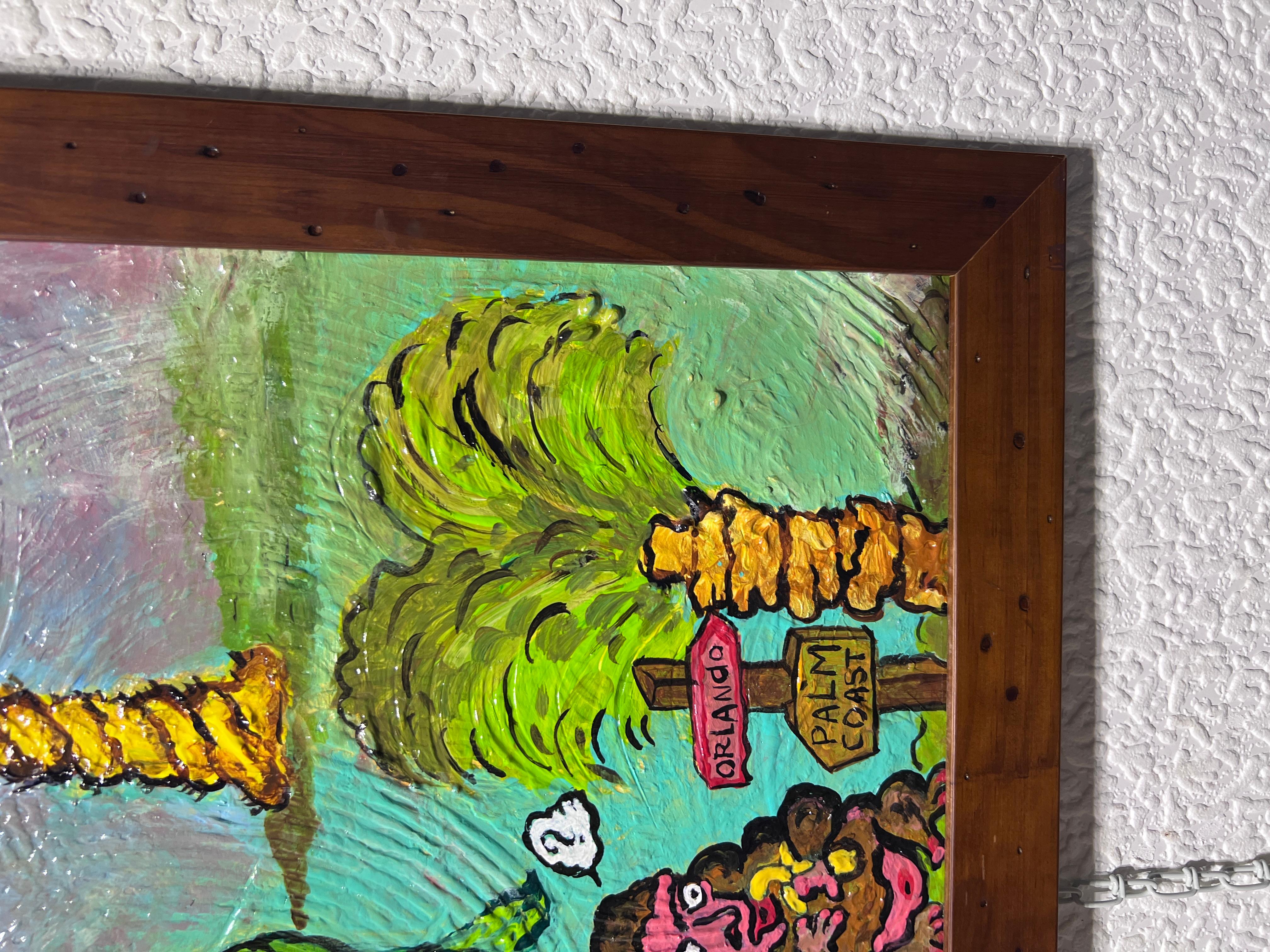 Original Abstract Painting on Board by Serg Graff 