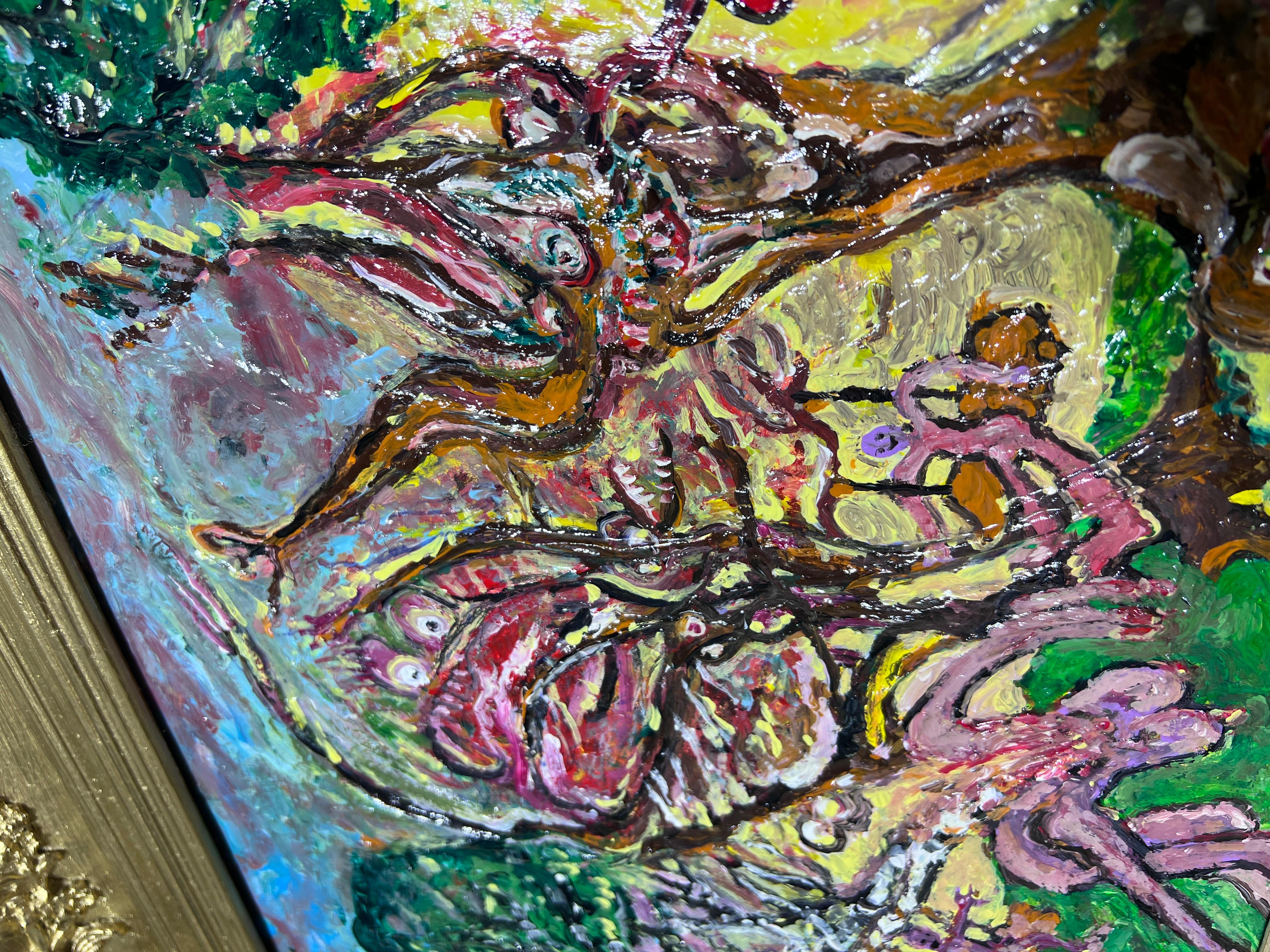 Original Abstraktes Originalgemälde auf Karton von Serg Graff „Surreal Forest“ COA, gerahmt im Angebot 9
