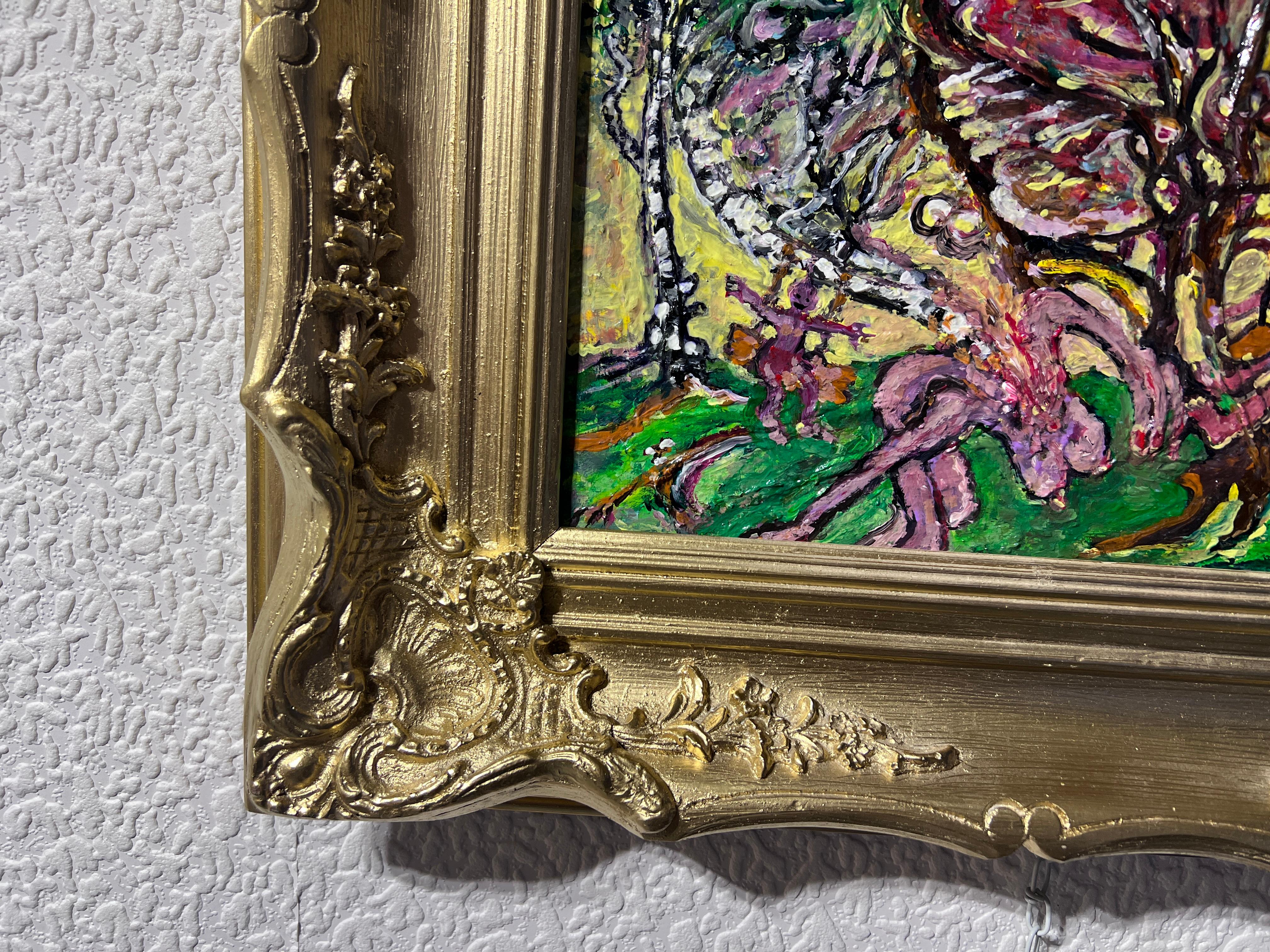 Original Abstraktes Originalgemälde auf Karton von Serg Graff „Surreal Forest“ COA, gerahmt im Angebot 3