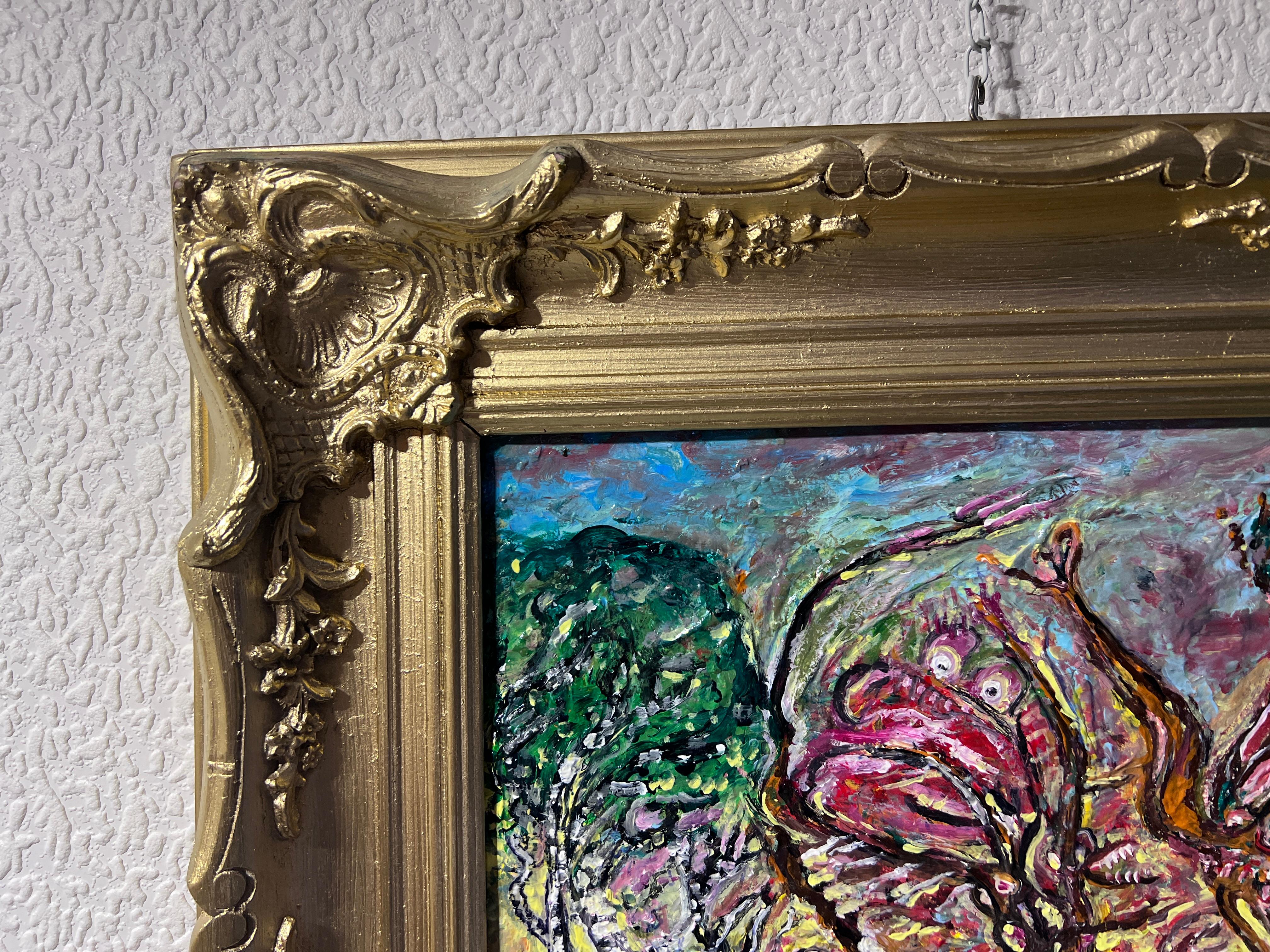 Original Abstraktes Originalgemälde auf Karton von Serg Graff „Surreal Forest“ COA, gerahmt im Angebot 4