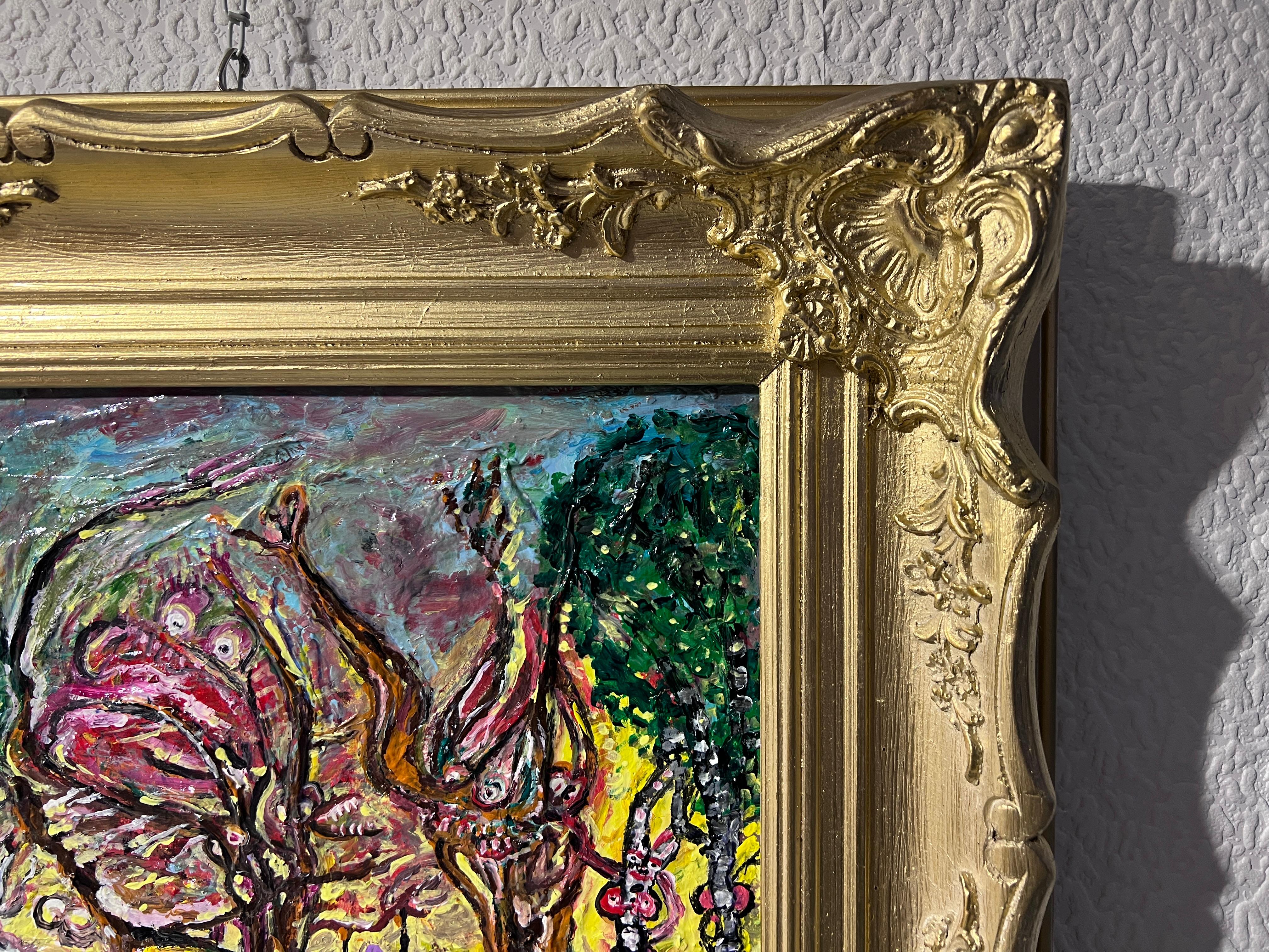 Original Abstraktes Originalgemälde auf Karton von Serg Graff „Surreal Forest“ COA, gerahmt im Angebot 5