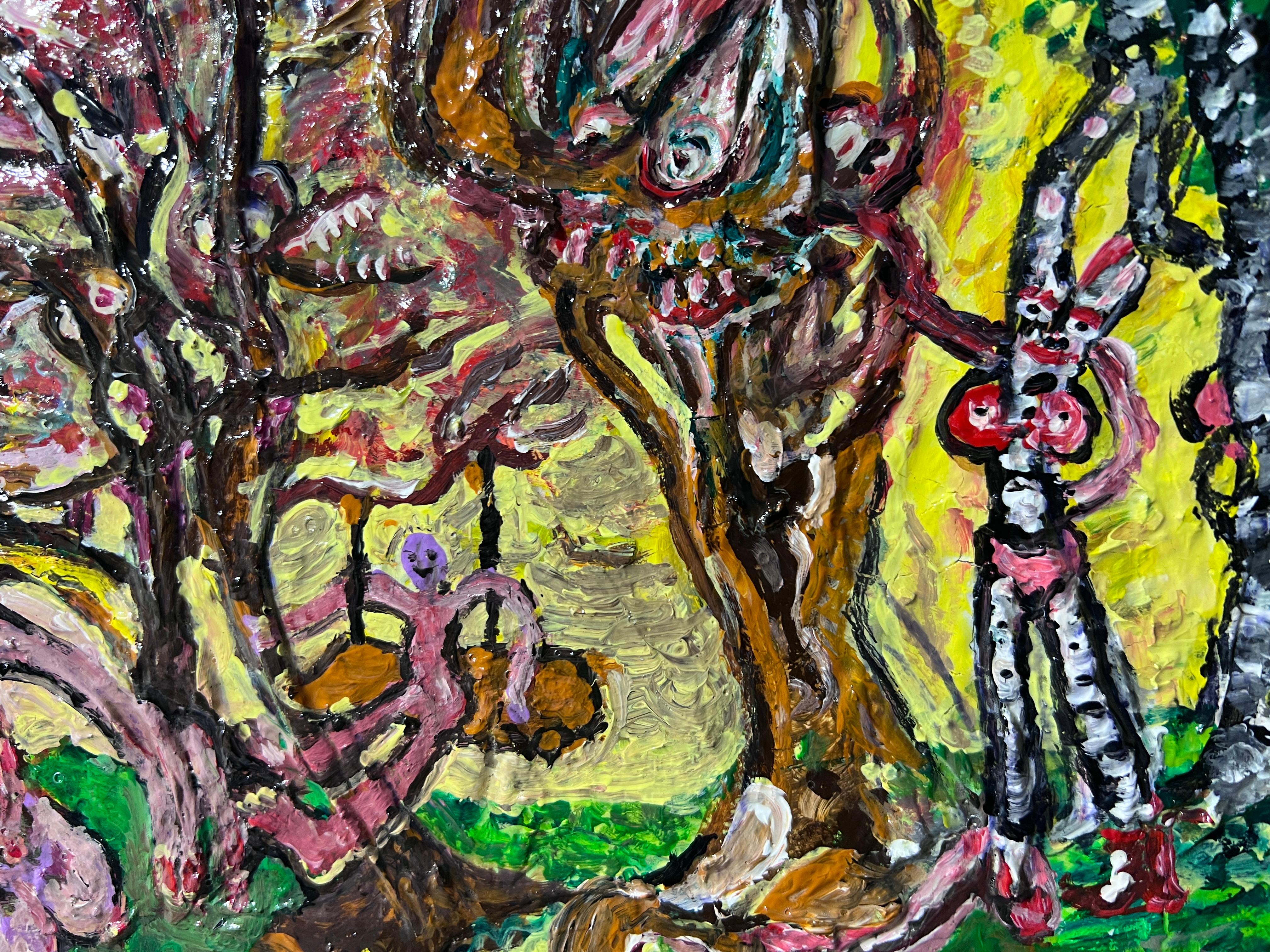 Original Abstraktes Originalgemälde auf Karton von Serg Graff „Surreal Forest“ COA, gerahmt im Angebot 7