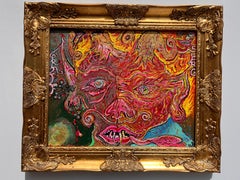 Original Abstract Painting on Canvas by Serg Graff, "Apocalypse" COA, framed