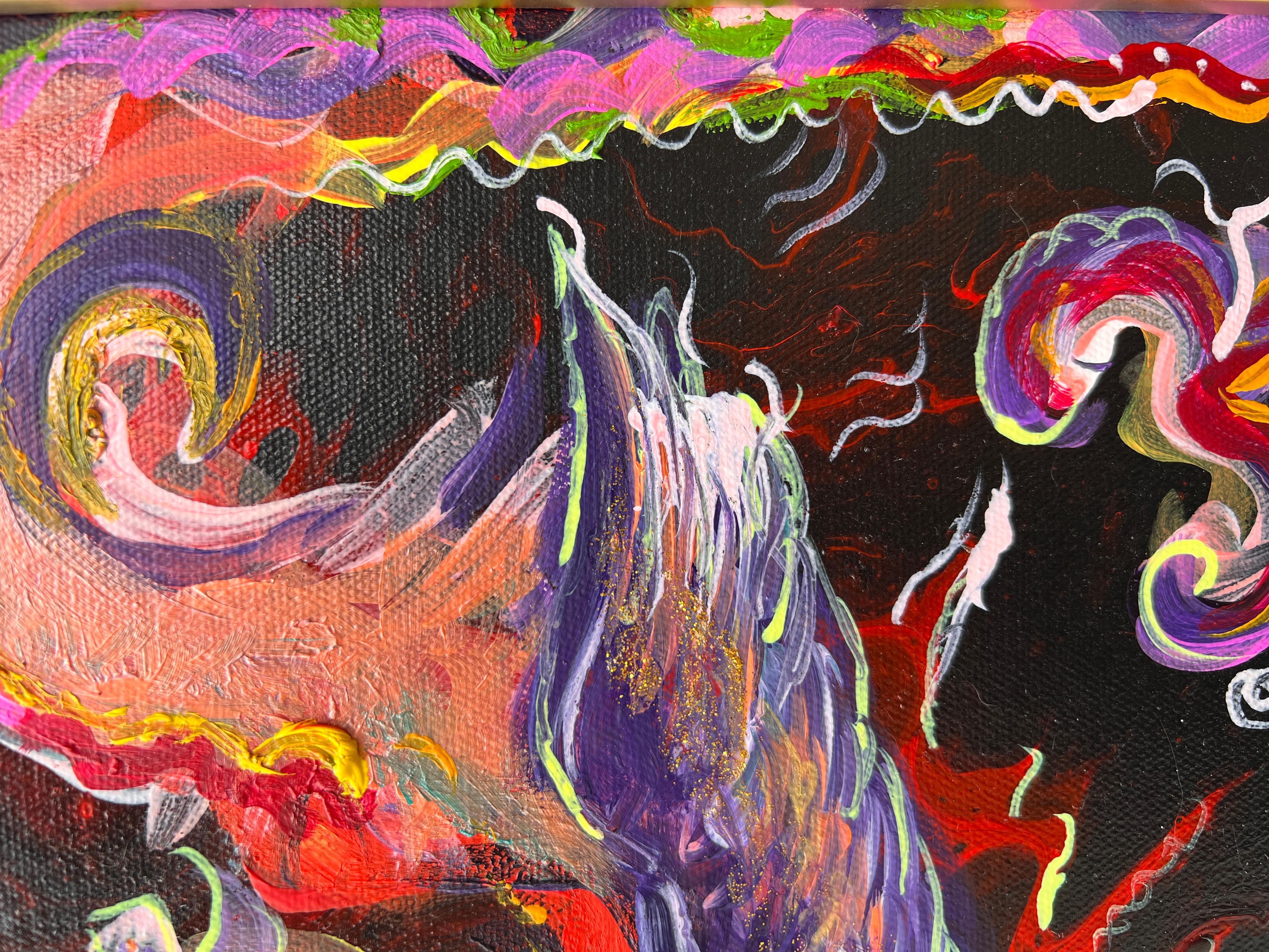 Pittura astratta originale su tela di Serg Graff, COA, intitolata 