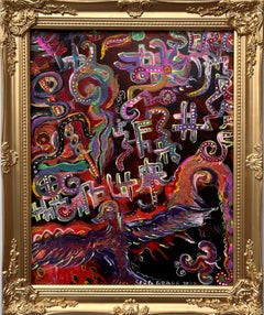 Peinture abstraite originale sur toile de Serg Graff, COA, intitulée "Phoenix".