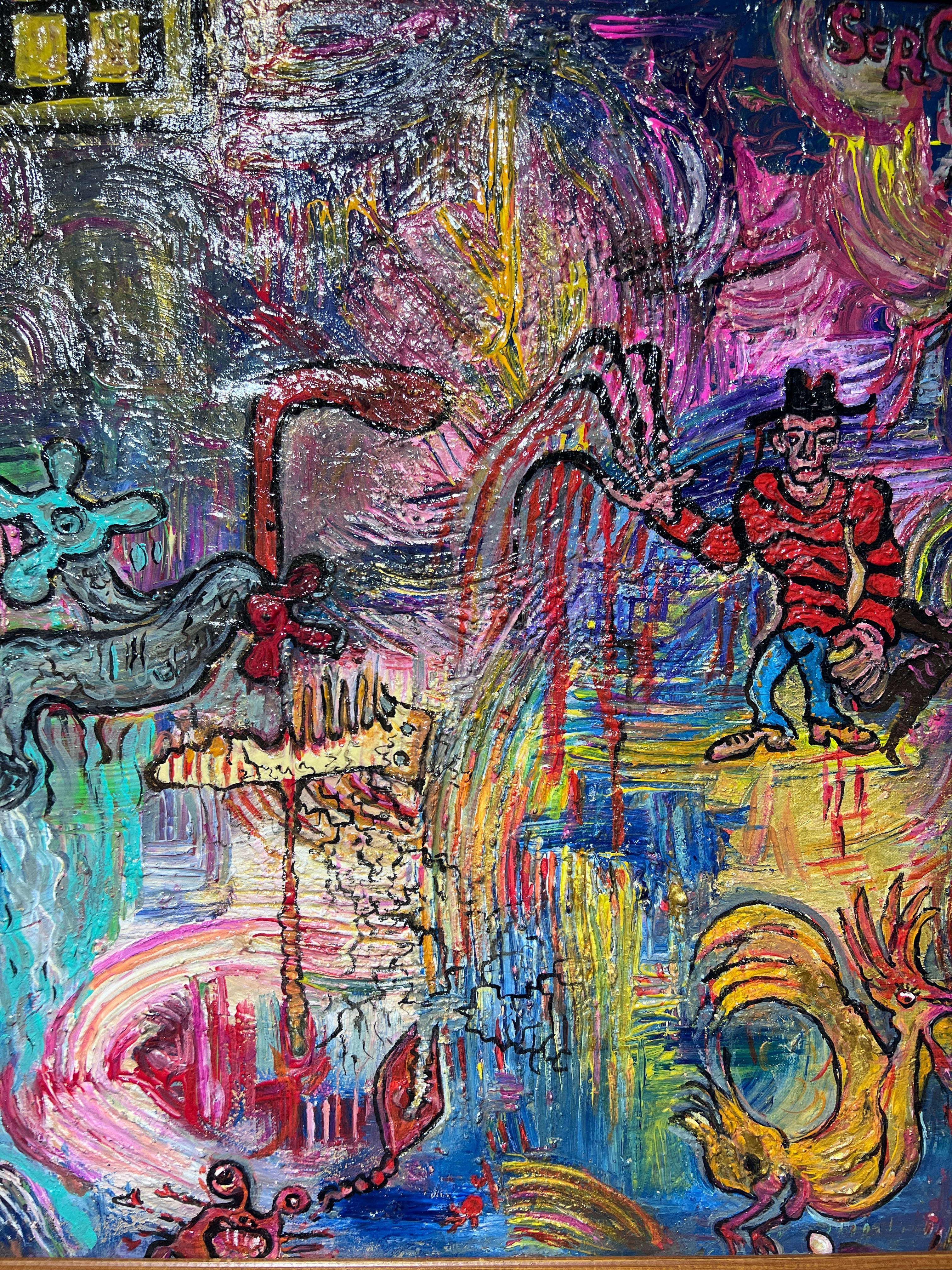 Original Abstraktes Originalgemälde auf Leinwand von Serg Graff „Freeddy is Back“, COA im Angebot 2