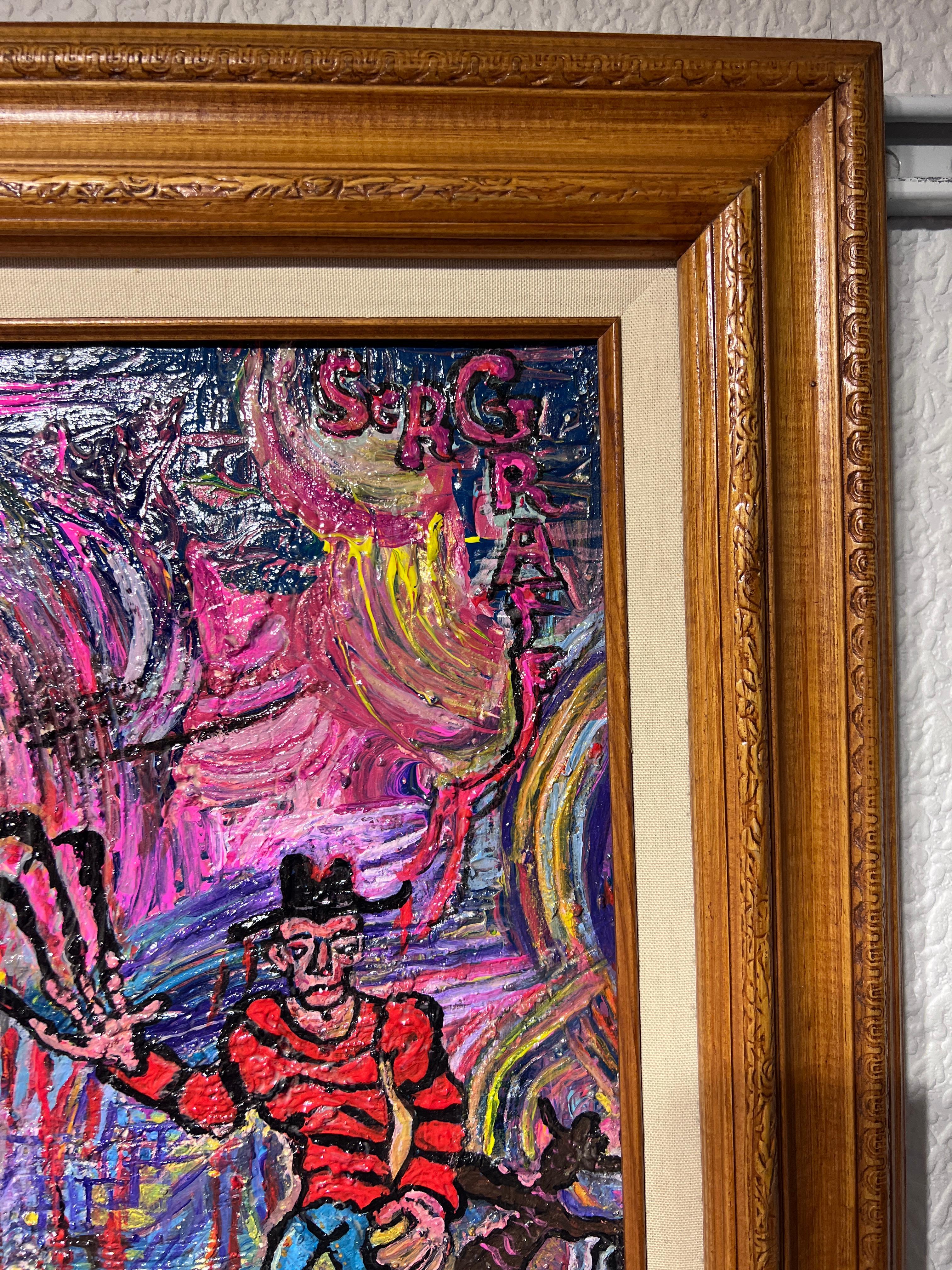 Original Abstraktes Originalgemälde auf Leinwand von Serg Graff „Freeddy is Back“, COA im Angebot 5