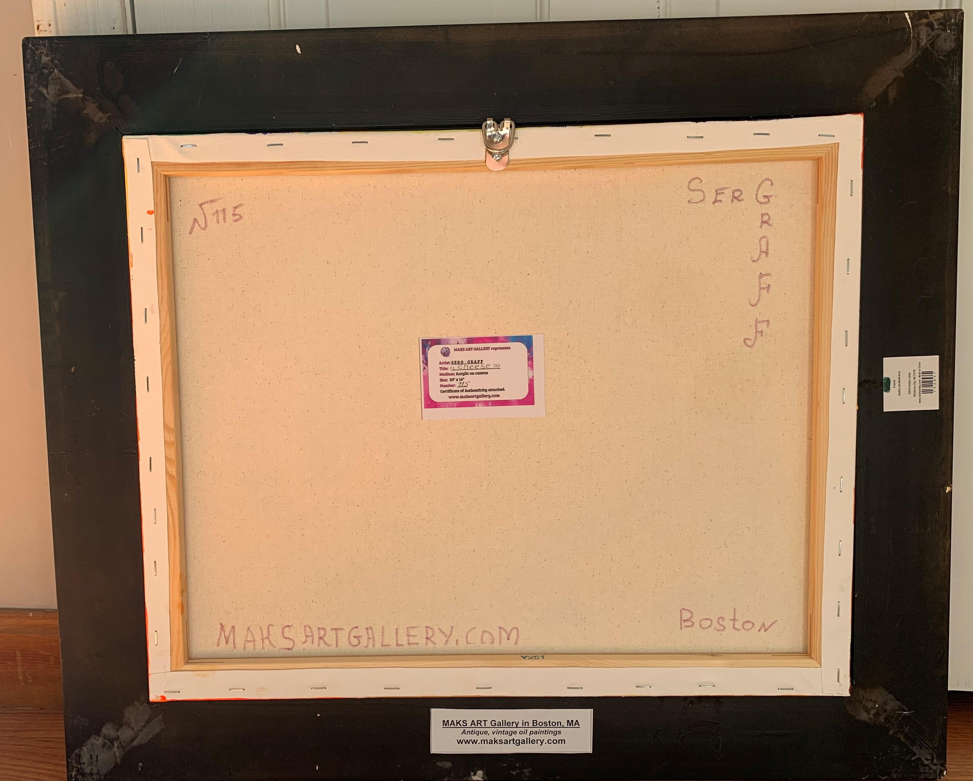 Original Abstract Painting on Canvas , Signed Serg Graff 