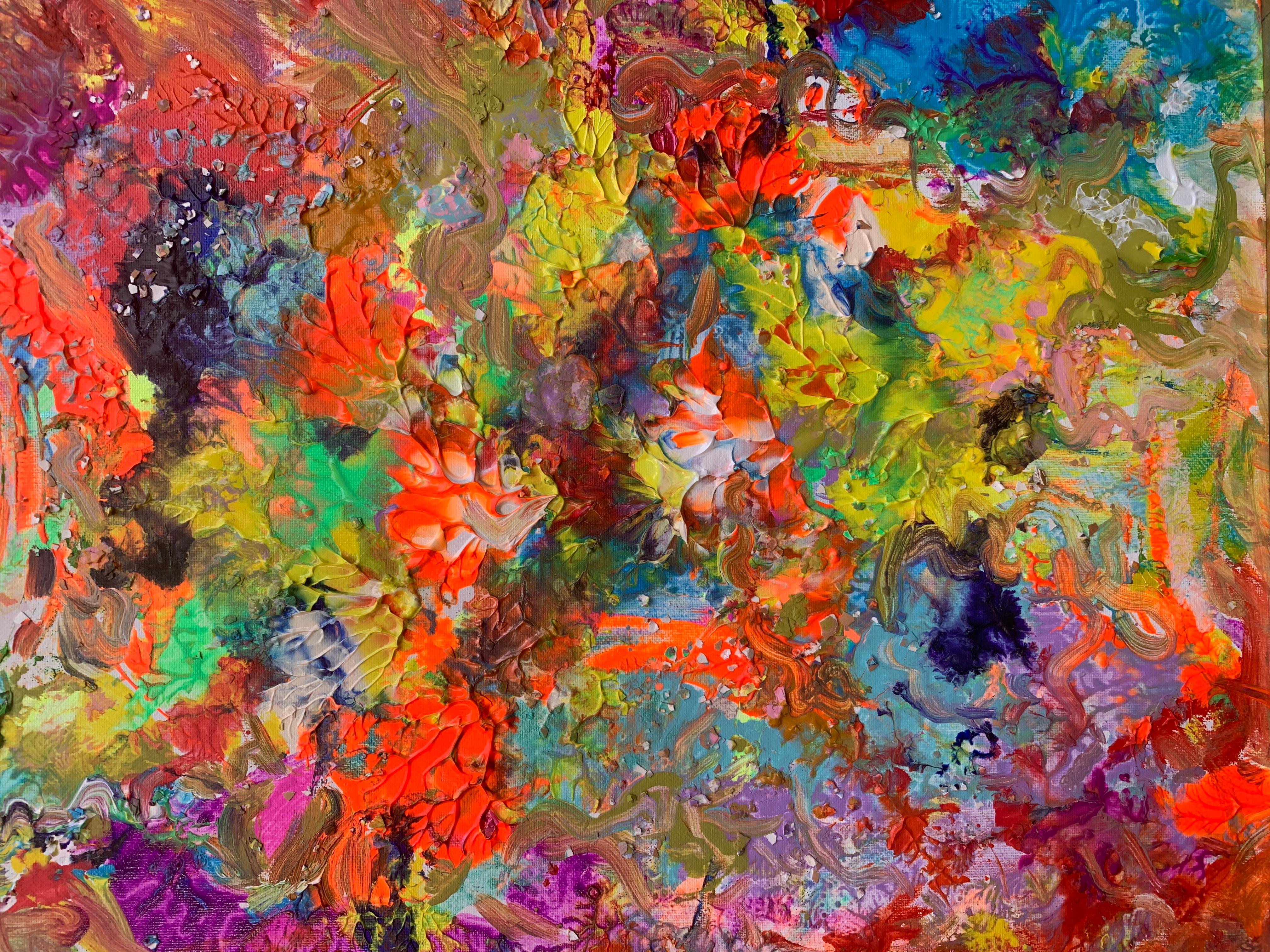 Pittura astratta originale su tela, firmata Serg Graff 
