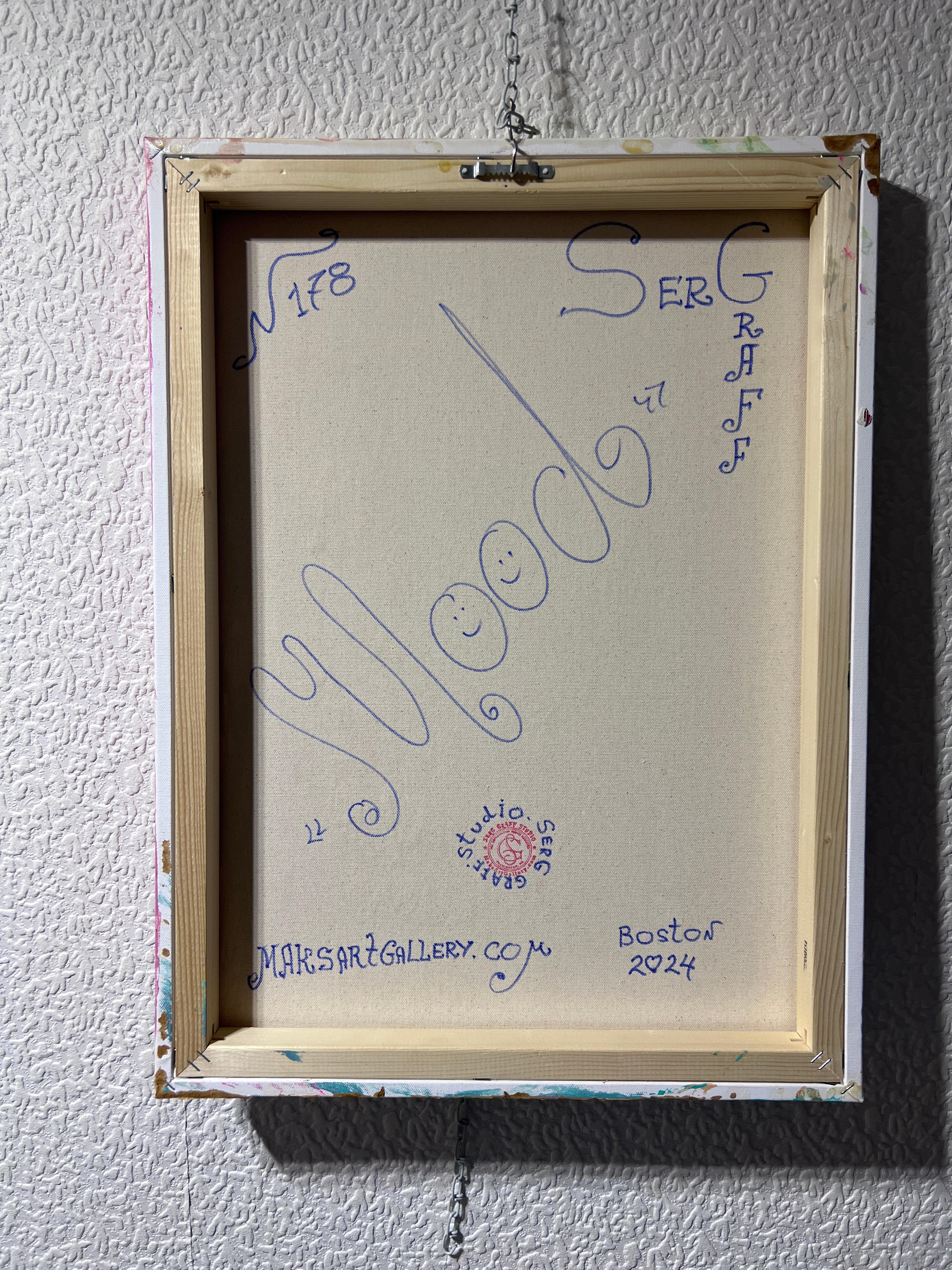 Original Abstraktes Originalgemälde auf Leinwand, signiert Serg Graff „Mood“, COA im Angebot 7
