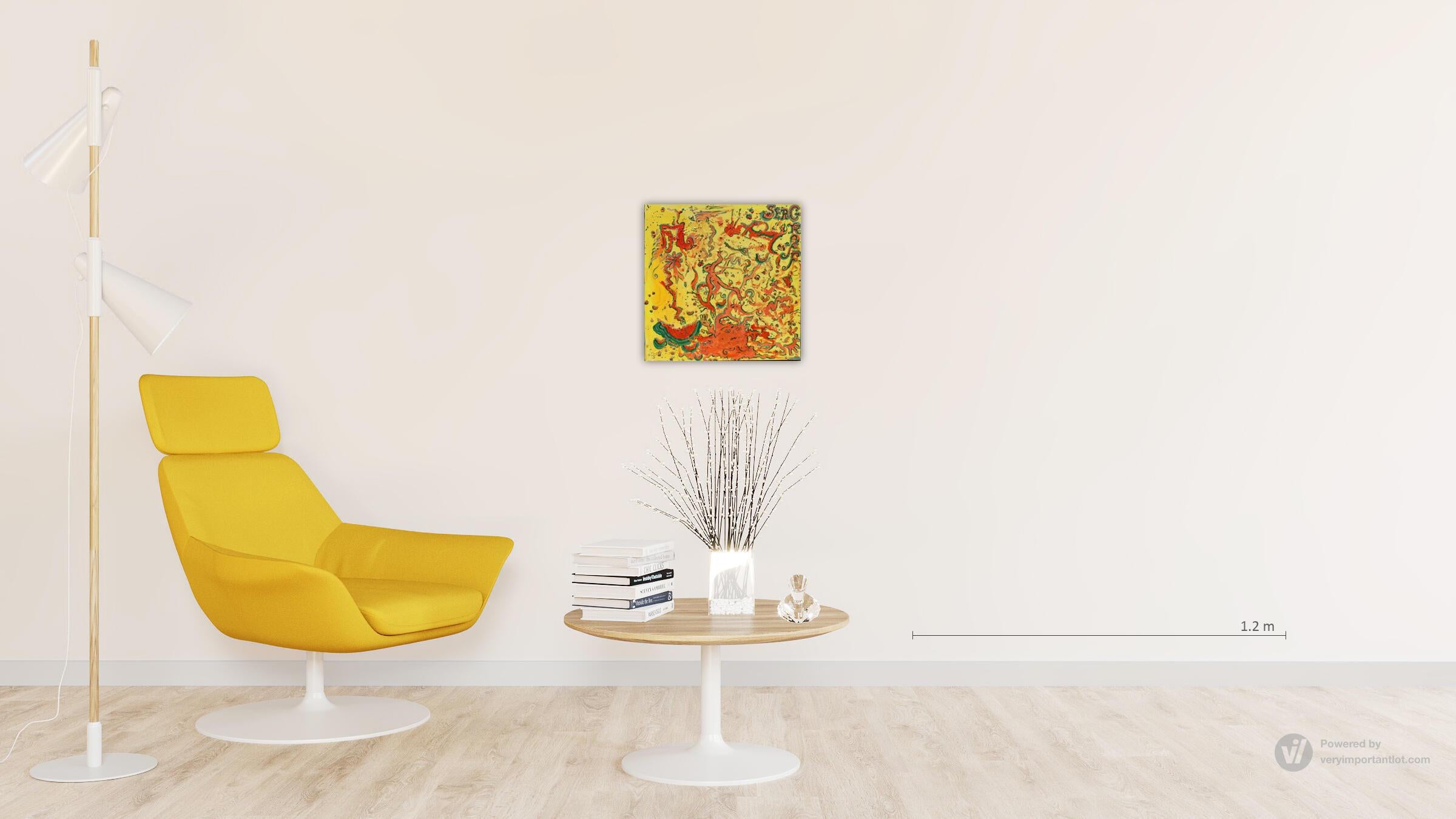 Original Abstract Painting on Canvas\ Signed Serg Graff, 