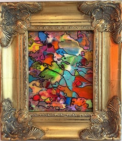 Original Abstract Painting Serg Graff "Air Elephant" Surreal Fantasy Art, COA