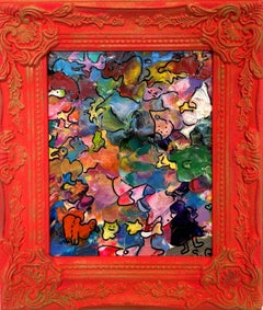 Original Abstract Painting Serg Graff "Kingdom of Pareidolia" Outsider Art COA