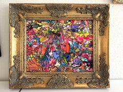 Original Abstract Painting Serg Graff "The Magical Cat" Fantasy Surreal Art, COA