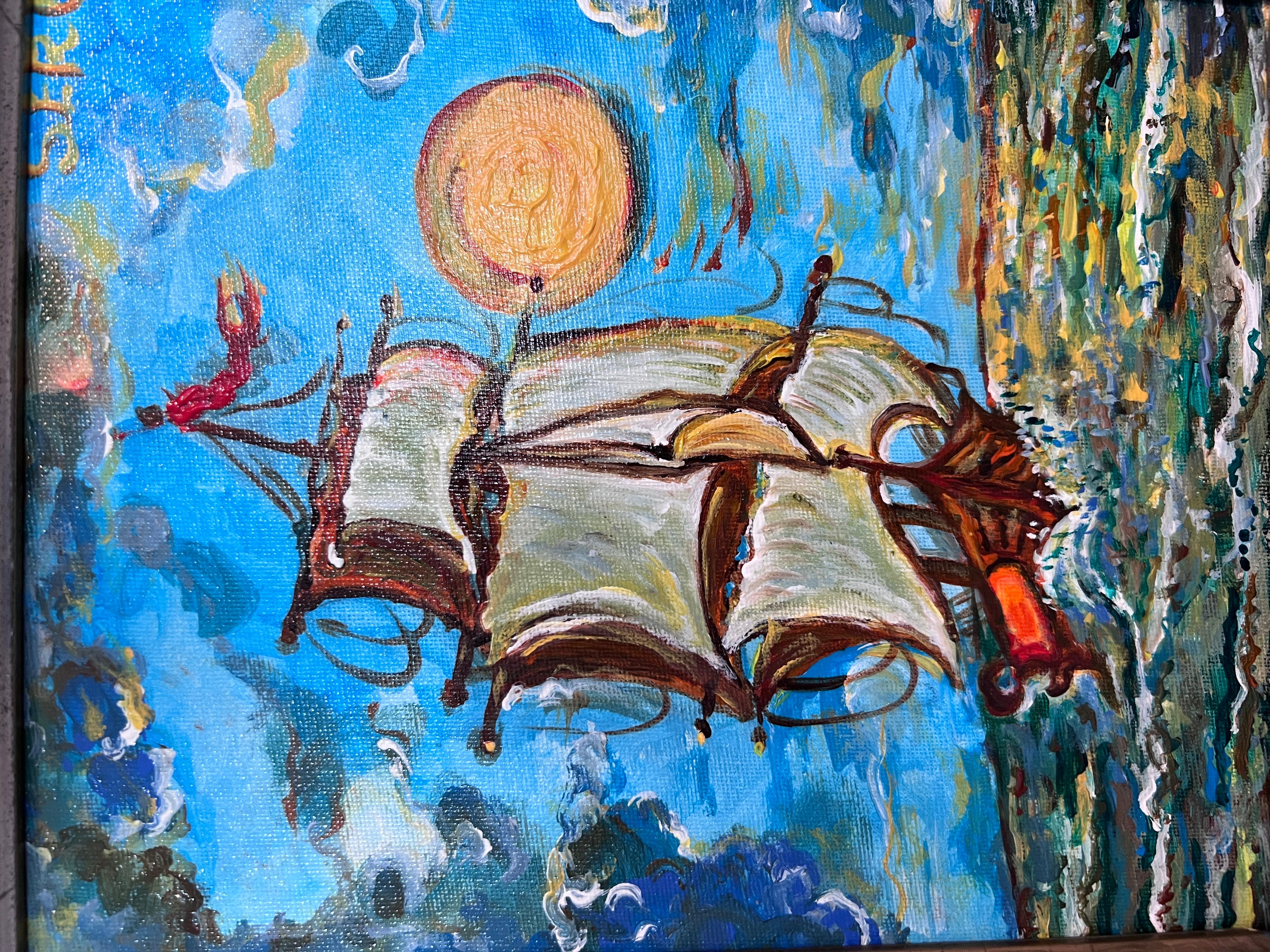 Original-Acrylgemälde von Serg Graff, Seelandschaft mit dem Titel 