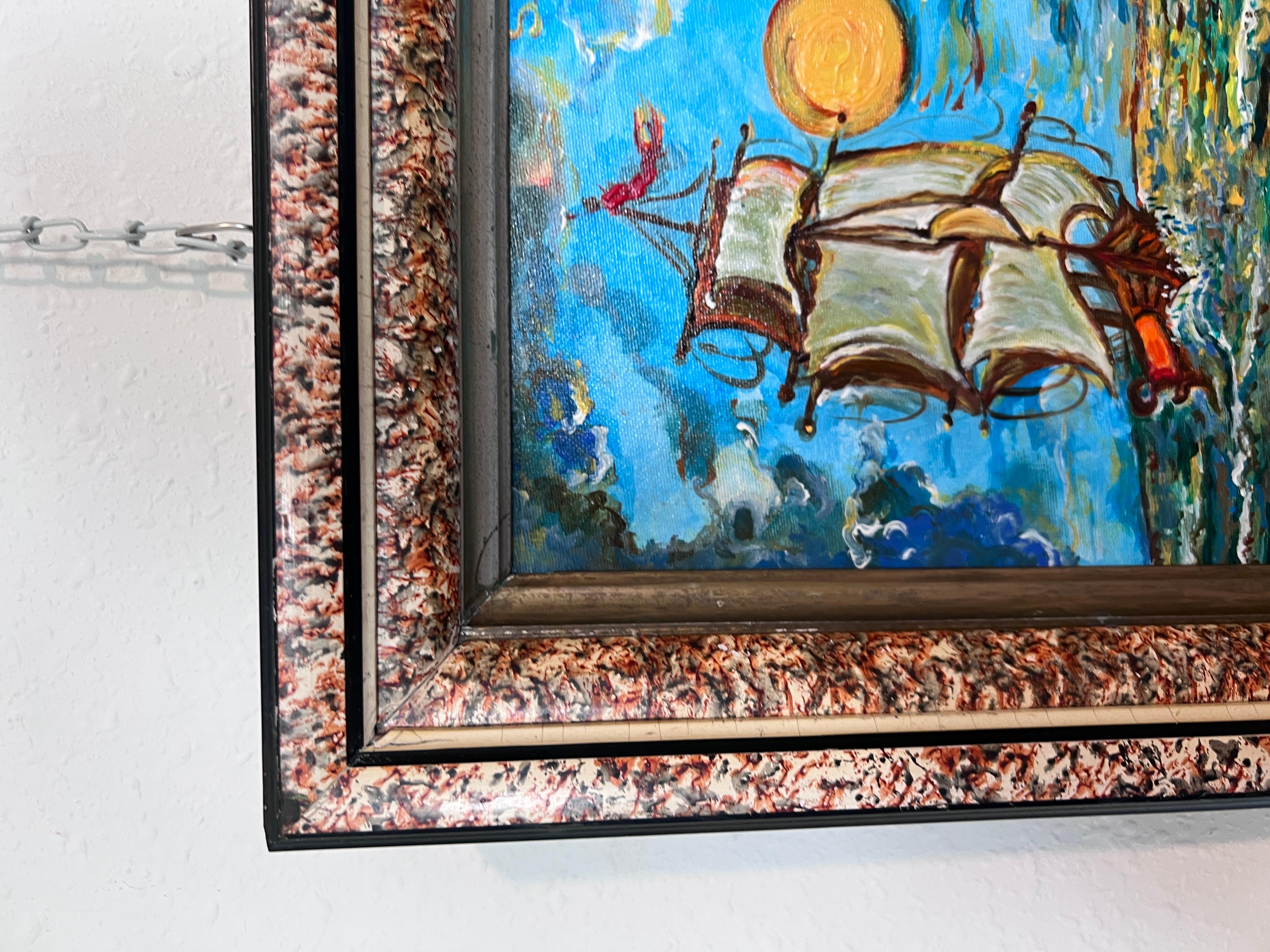 Original-Acrylgemälde von Serg Graff, Seelandschaft mit dem Titel 