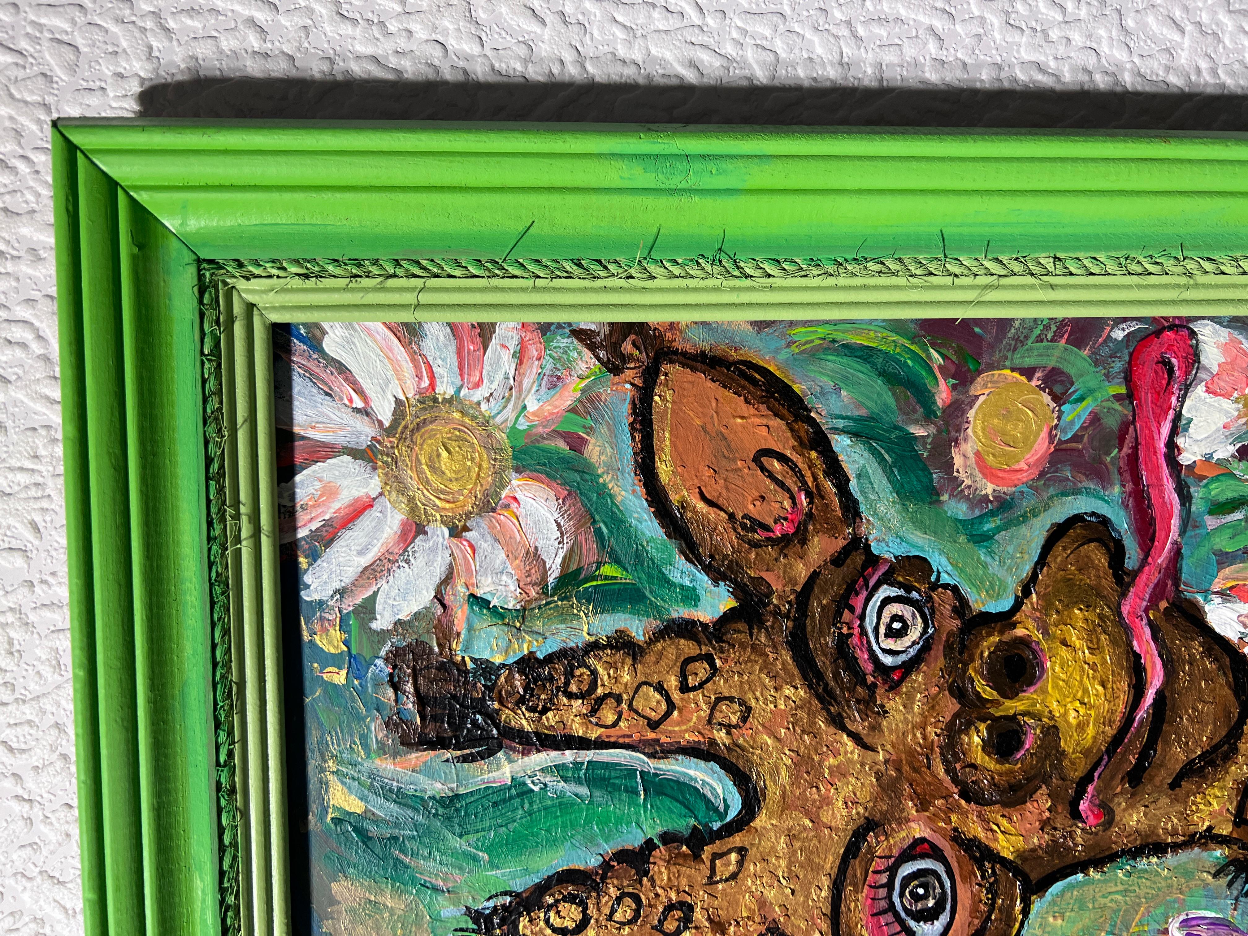 Quadro originale di grandi dimensioni su tavola, intitolato 