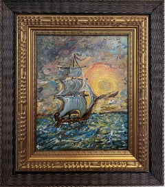 Original Ölgemälde auf Leinwand von Serg Graff, Seestück, Segelboot der Hoffnung, COA
