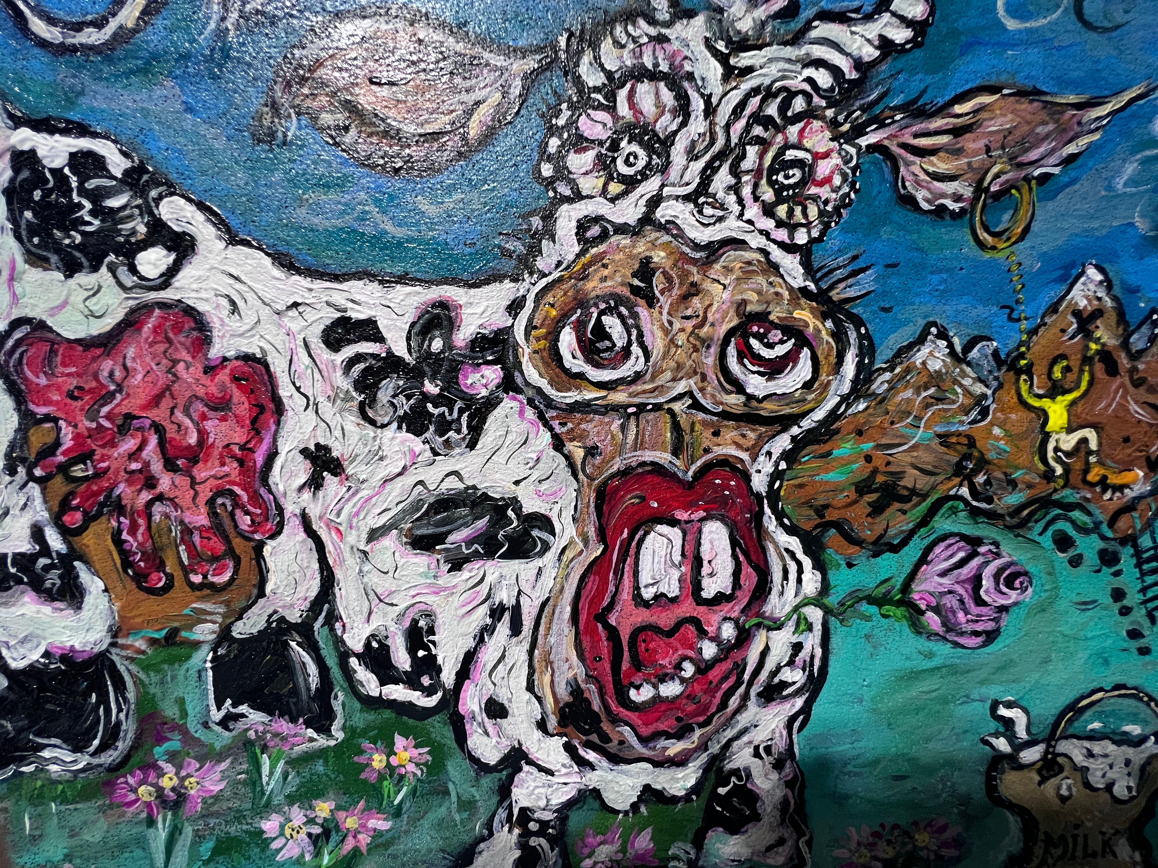 This is a unique original acrylic painting on board in a fantasy cartoon style by Serg Graff Titled 
