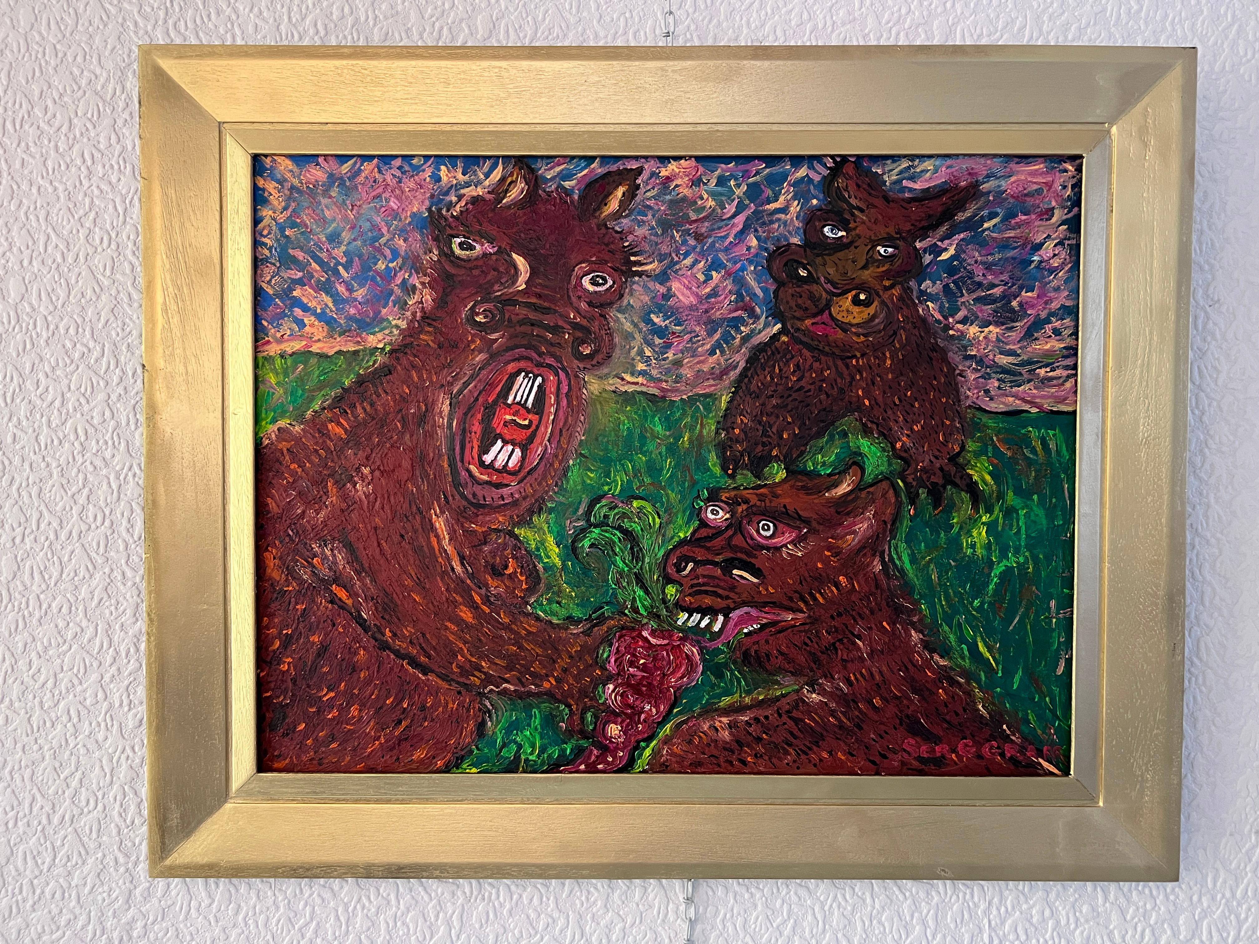 Original Painting on Board in Cartoon Style by Serg Graff 