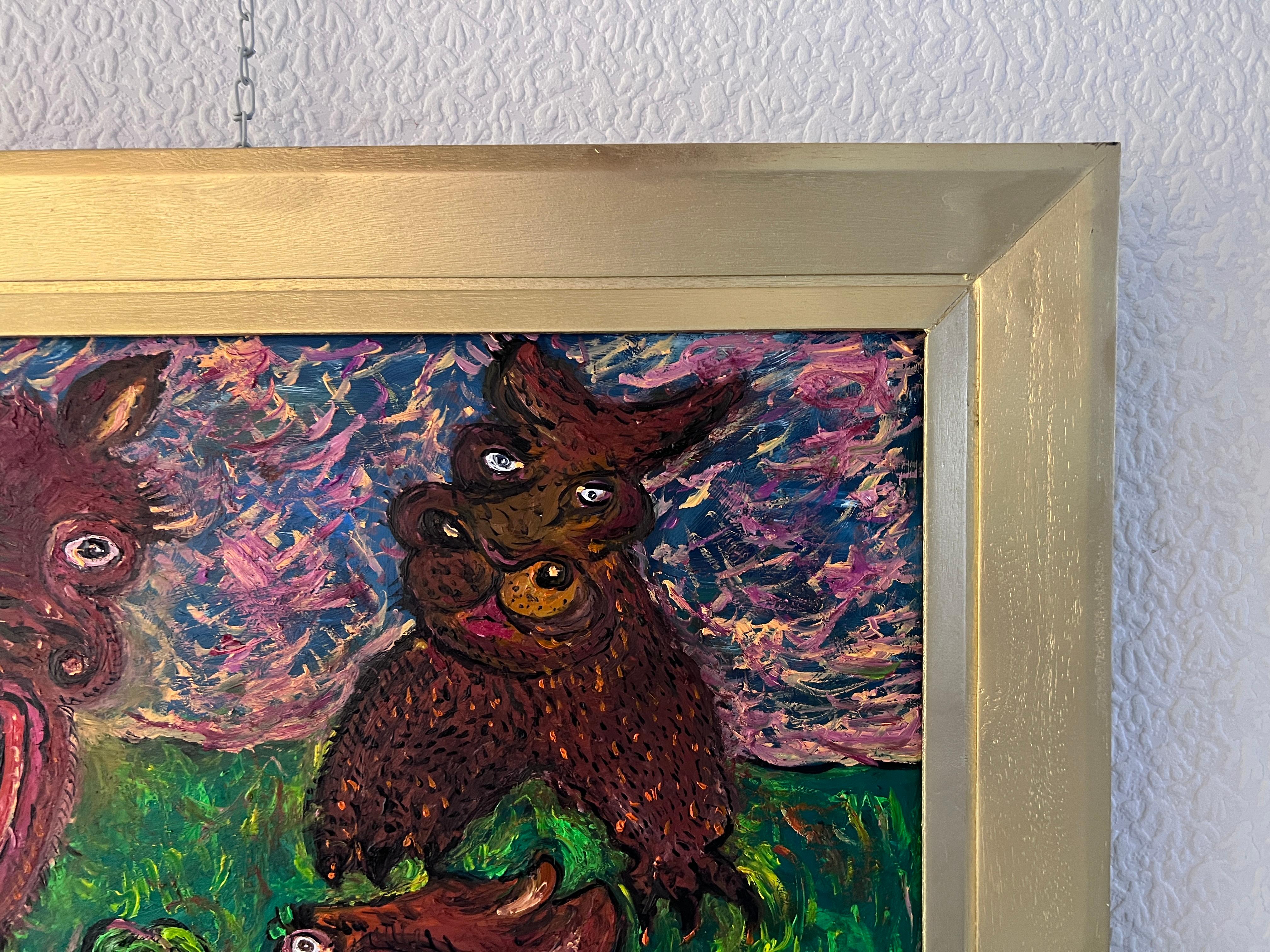 Original Painting on Board in Cartoon Style by Serg Graff 
