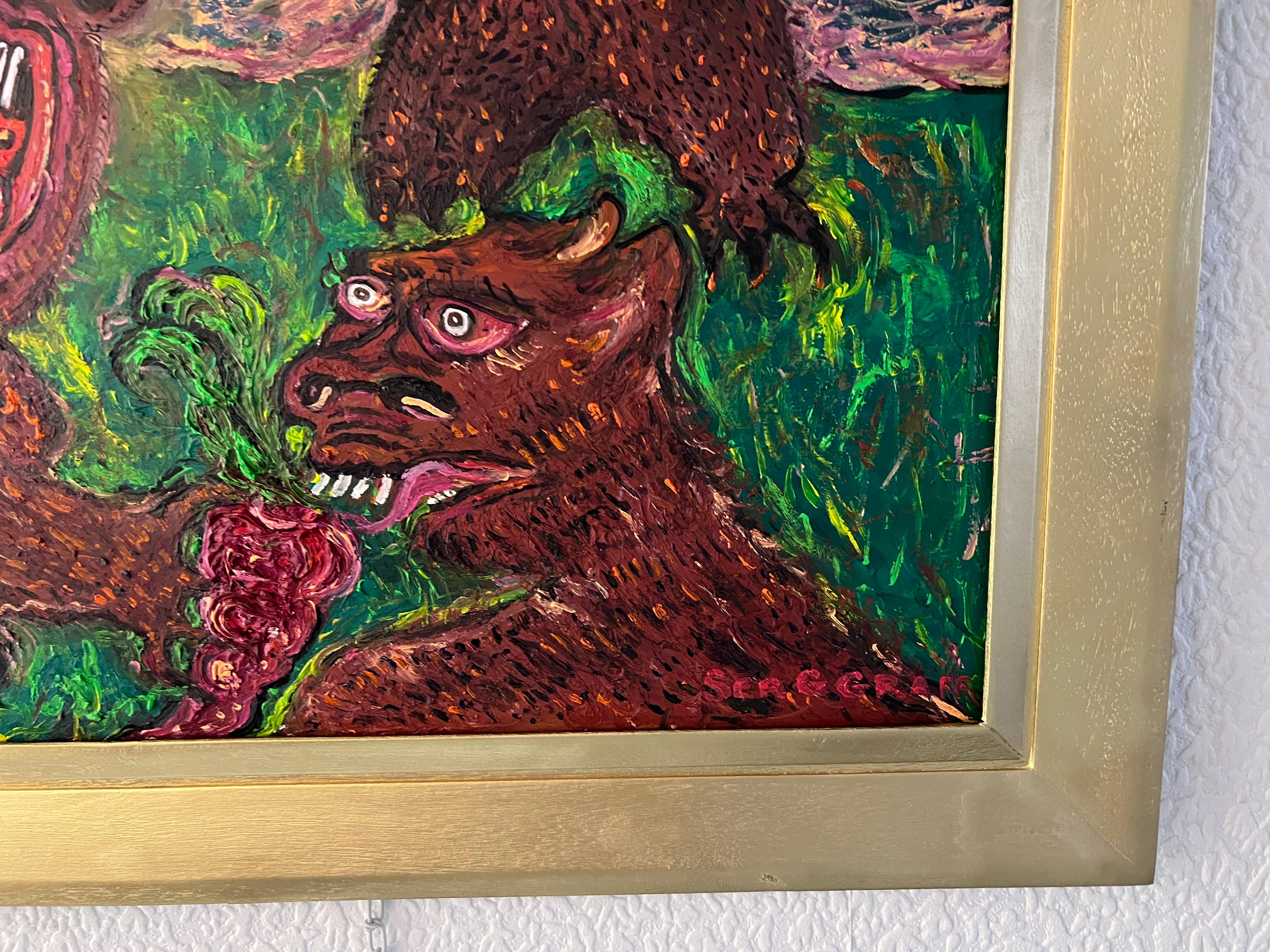 Original Painting on Board in Cartoon Style by Serg Graff 