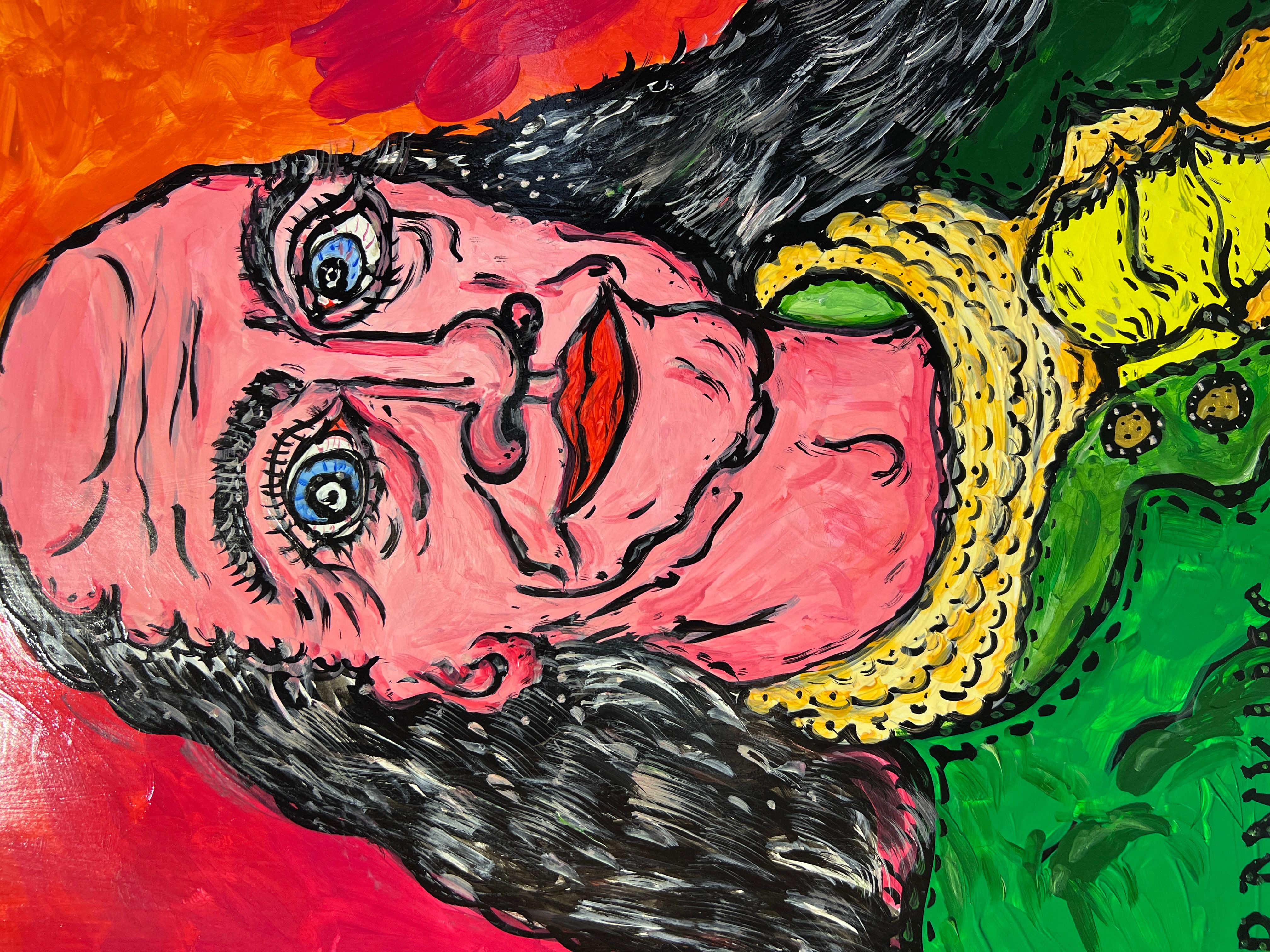 Original painting on board, Portrait of Benjamin Franklin signed Serg Graff, COA For Sale 2