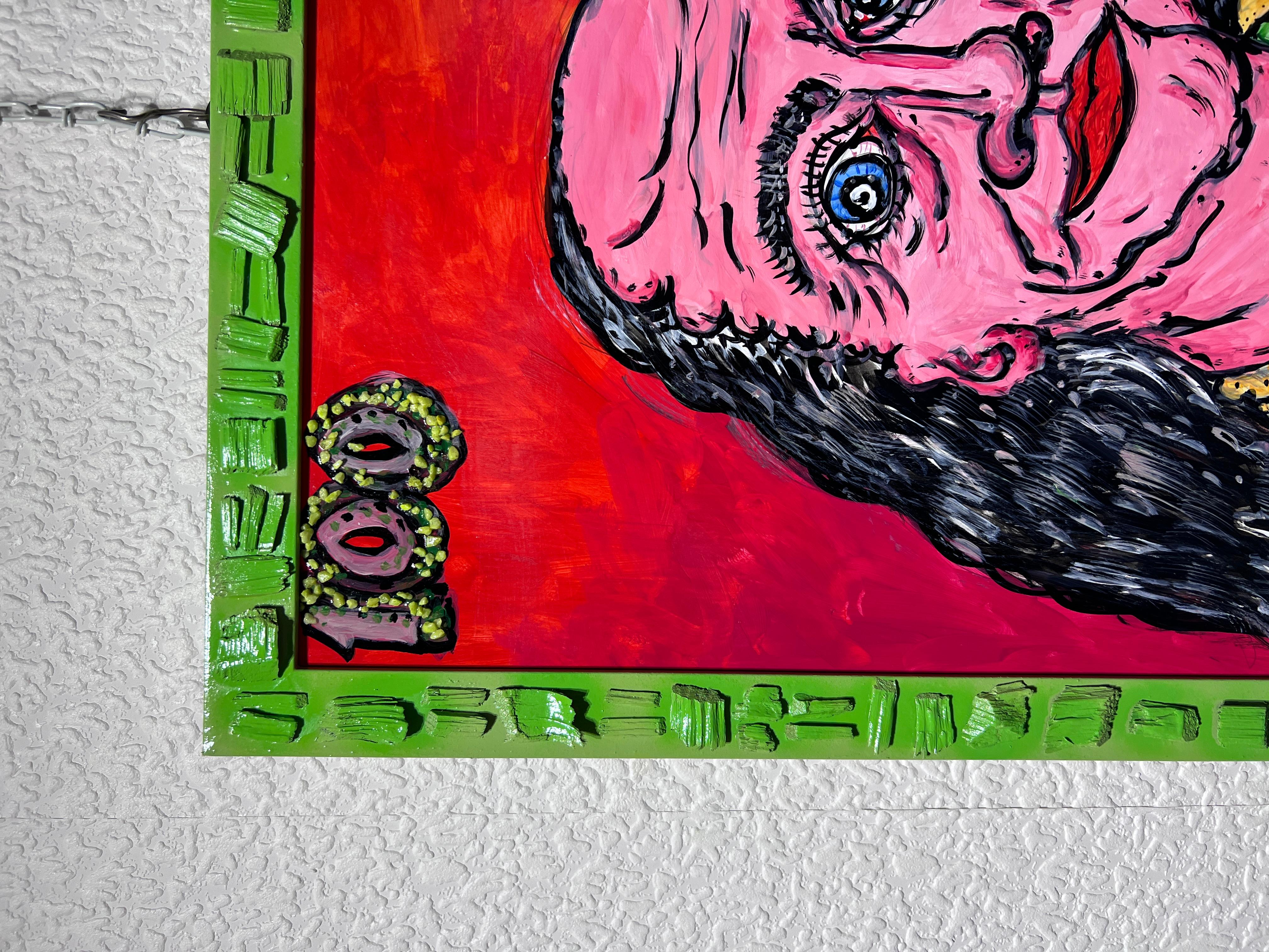 Original painting on board, Portrait of Benjamin Franklin signed Serg Graff, COA For Sale 4