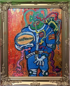 Original Painting on Canvas by Serg Graff, "Alen Inside the Suit ", Cosmic Art