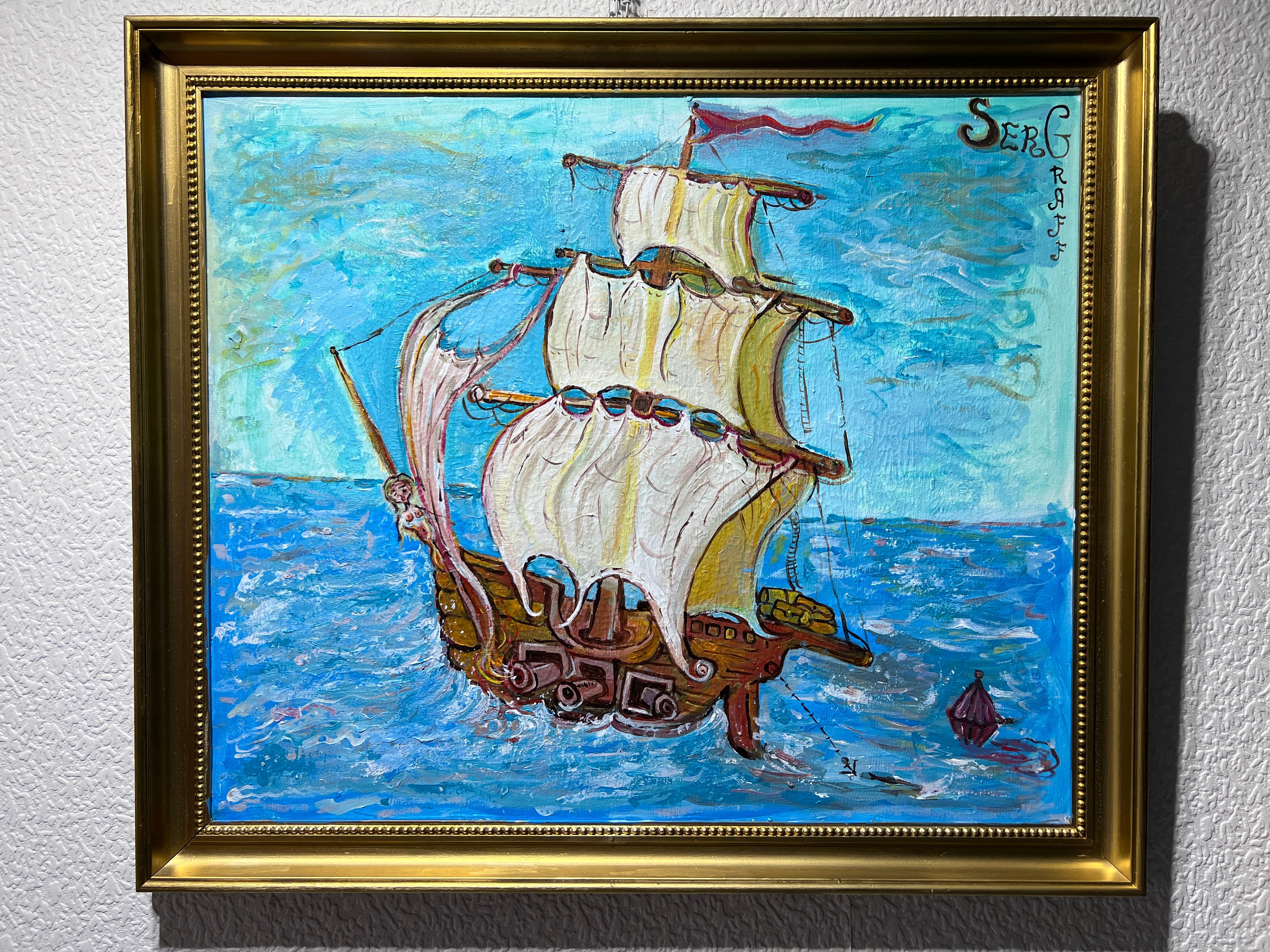 Peinture originale sur toile de Serg Graff, Skipper 