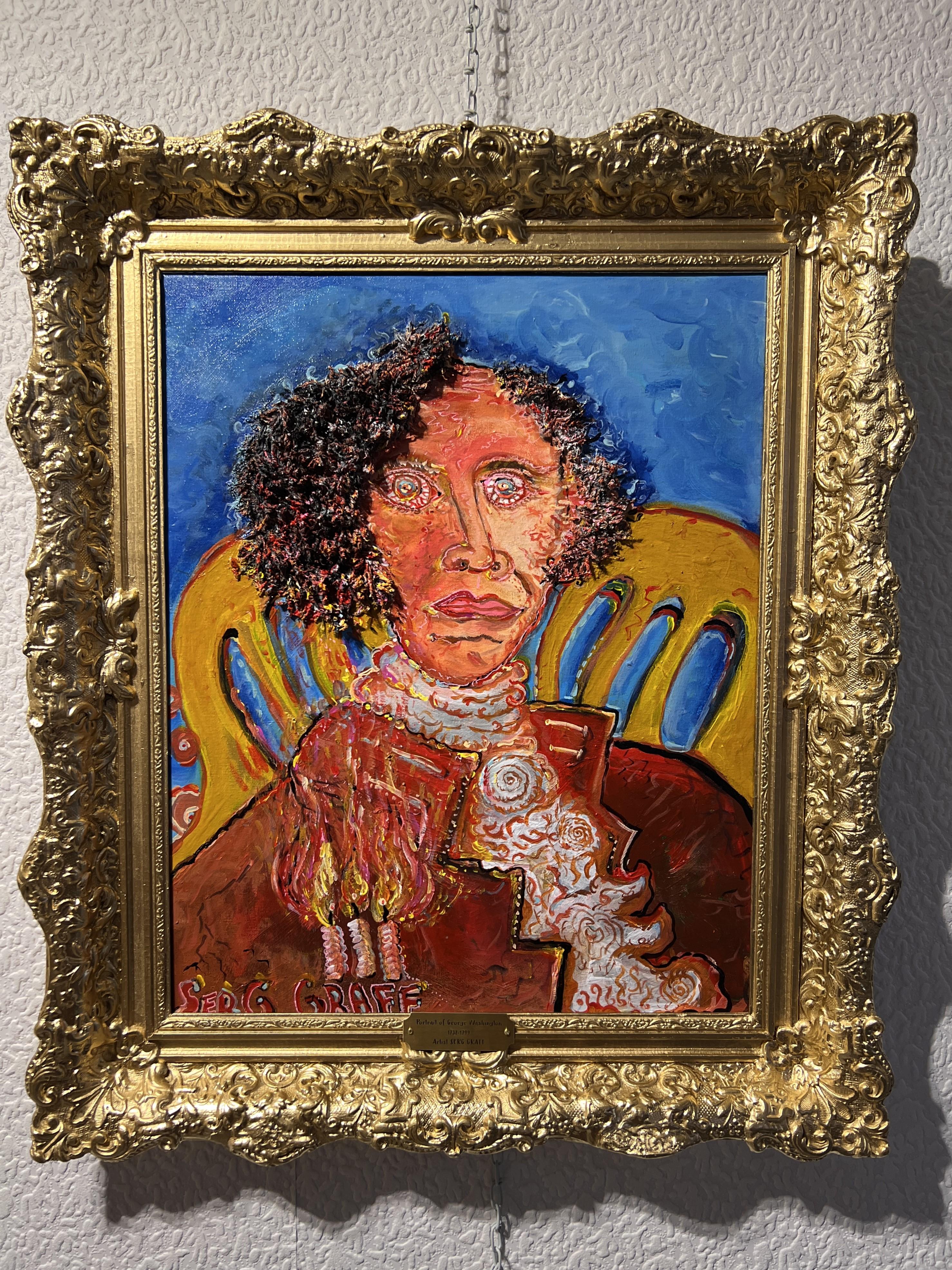 Originalgemälde auf Leinwand, „Fiery George Washington“ von Serg Graff, COA im Angebot 13
