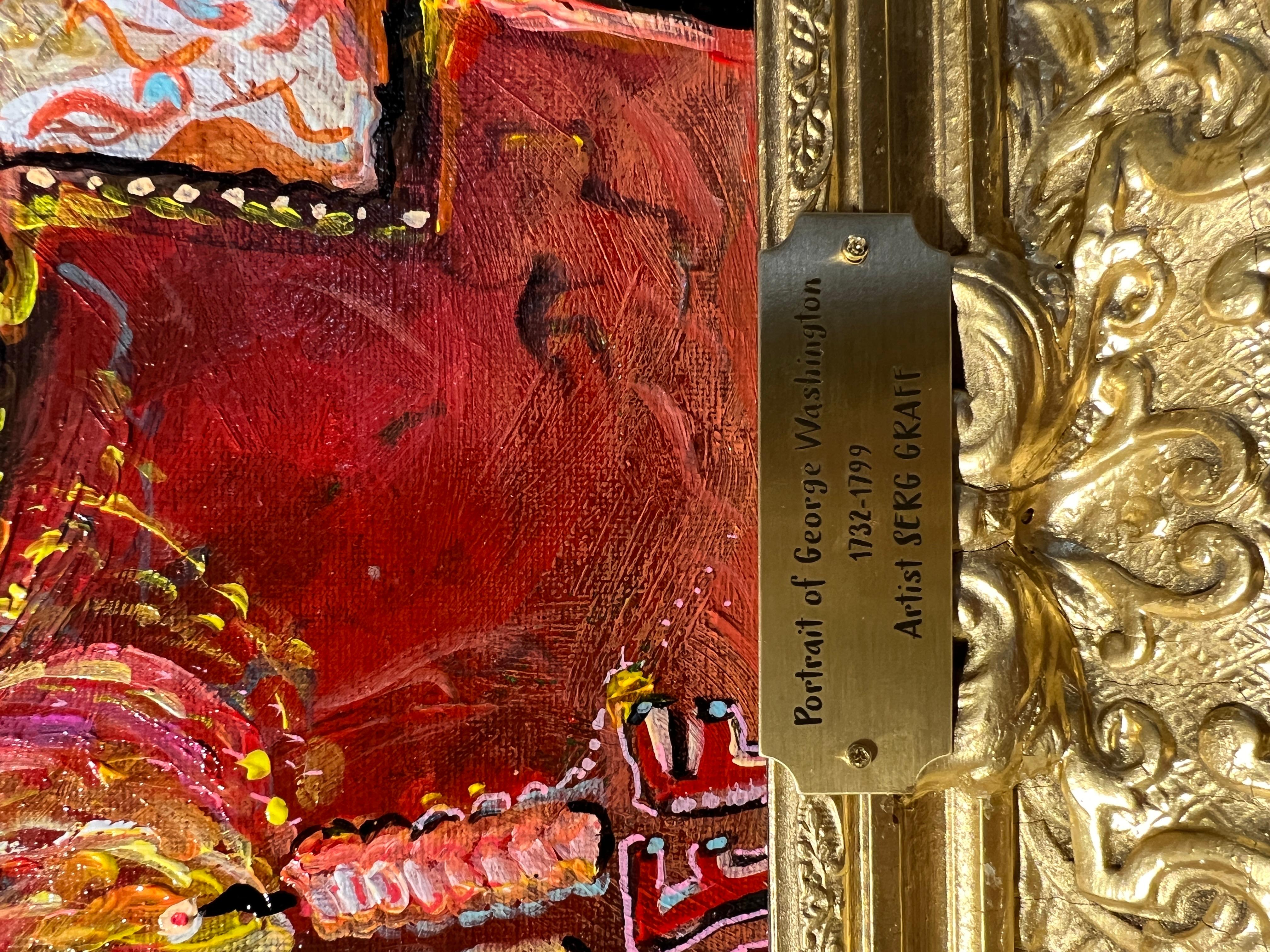 Originalgemälde auf Leinwand, „Fiery George Washington“ von Serg Graff, COA im Angebot 2