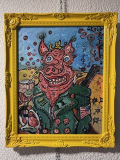 Originalgemälde auf Leinwand im Cartoon-Stil von Serg Graff „Brave Boar“, COA