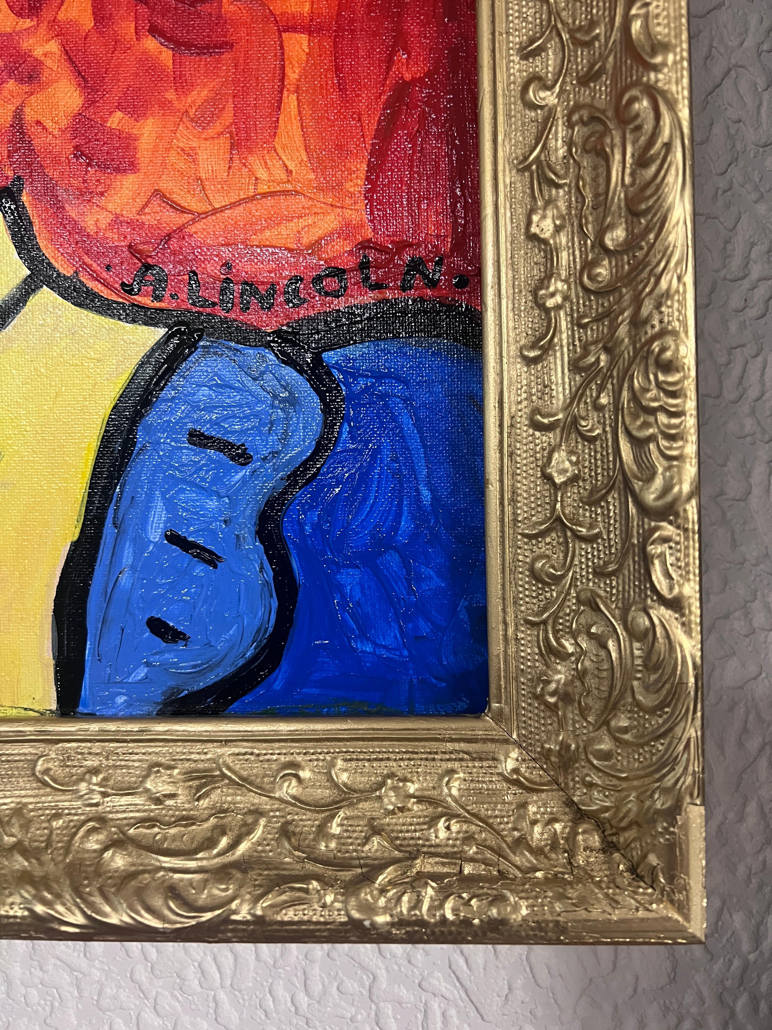 Originalgemälde auf Leinwand, Porträt von Abraham Lincoln, von Serg Graff, COA 8