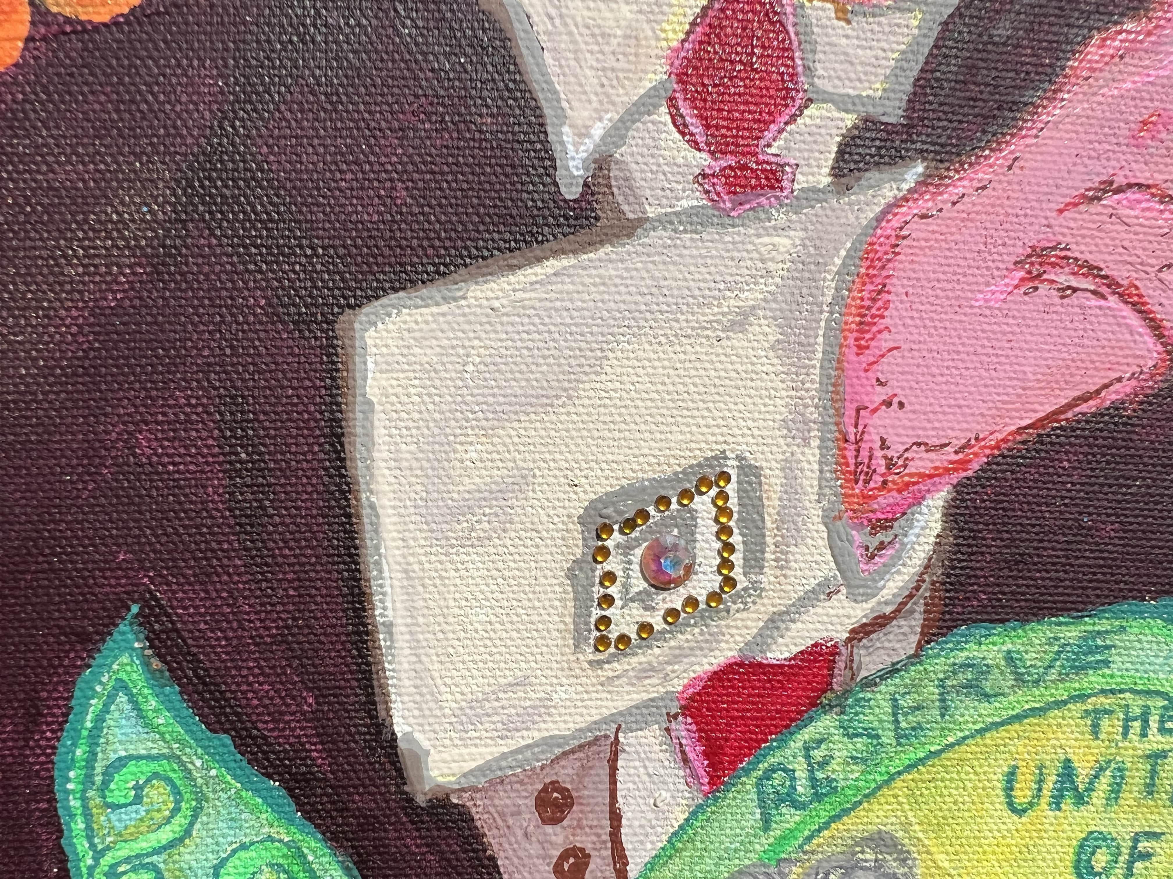 Quadro originale su tela, ritratto di Donald Trump di Serg Graff, COA, incorniciato 7